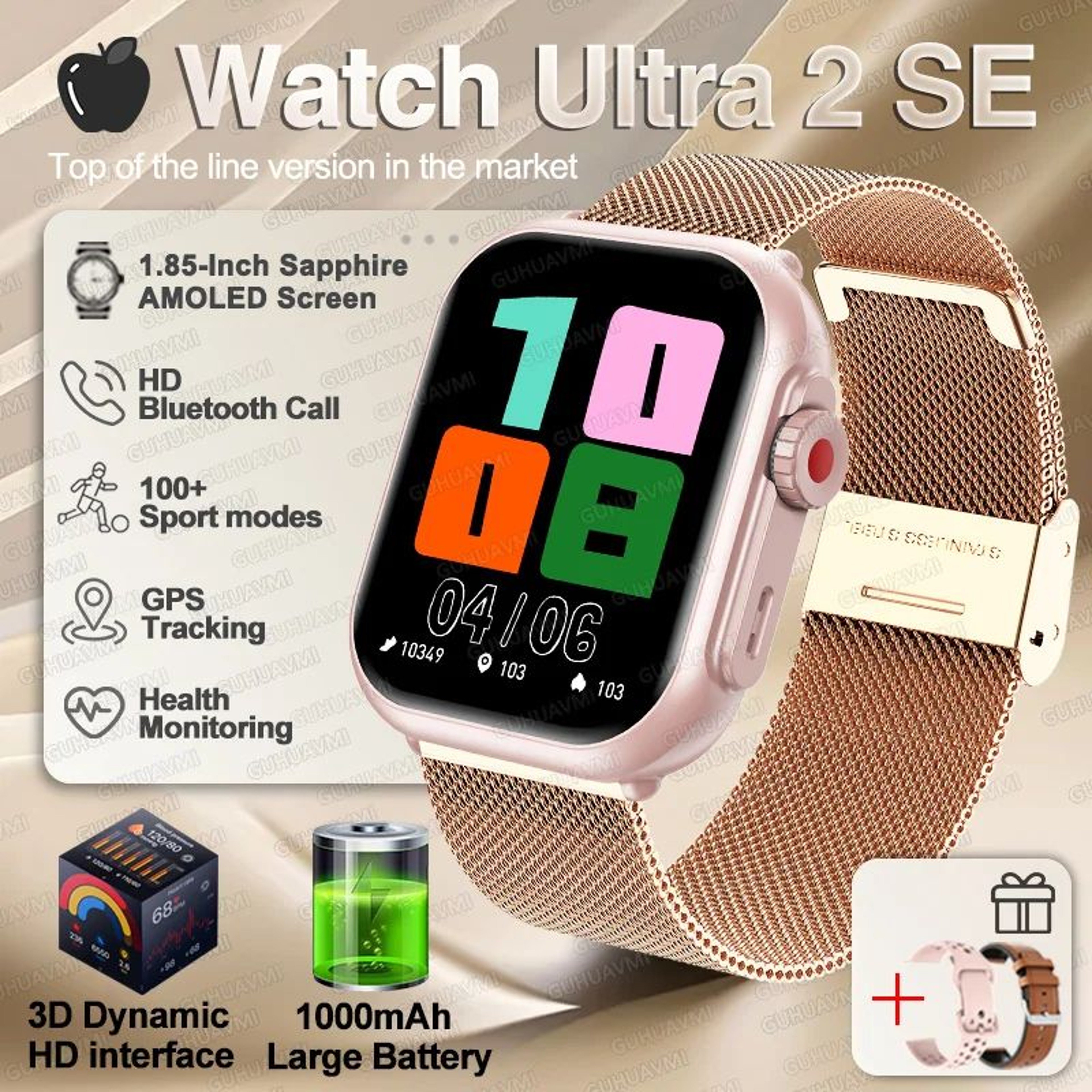 Ultra Smartwatch AMOLED GPS Waterproof With Call 14
