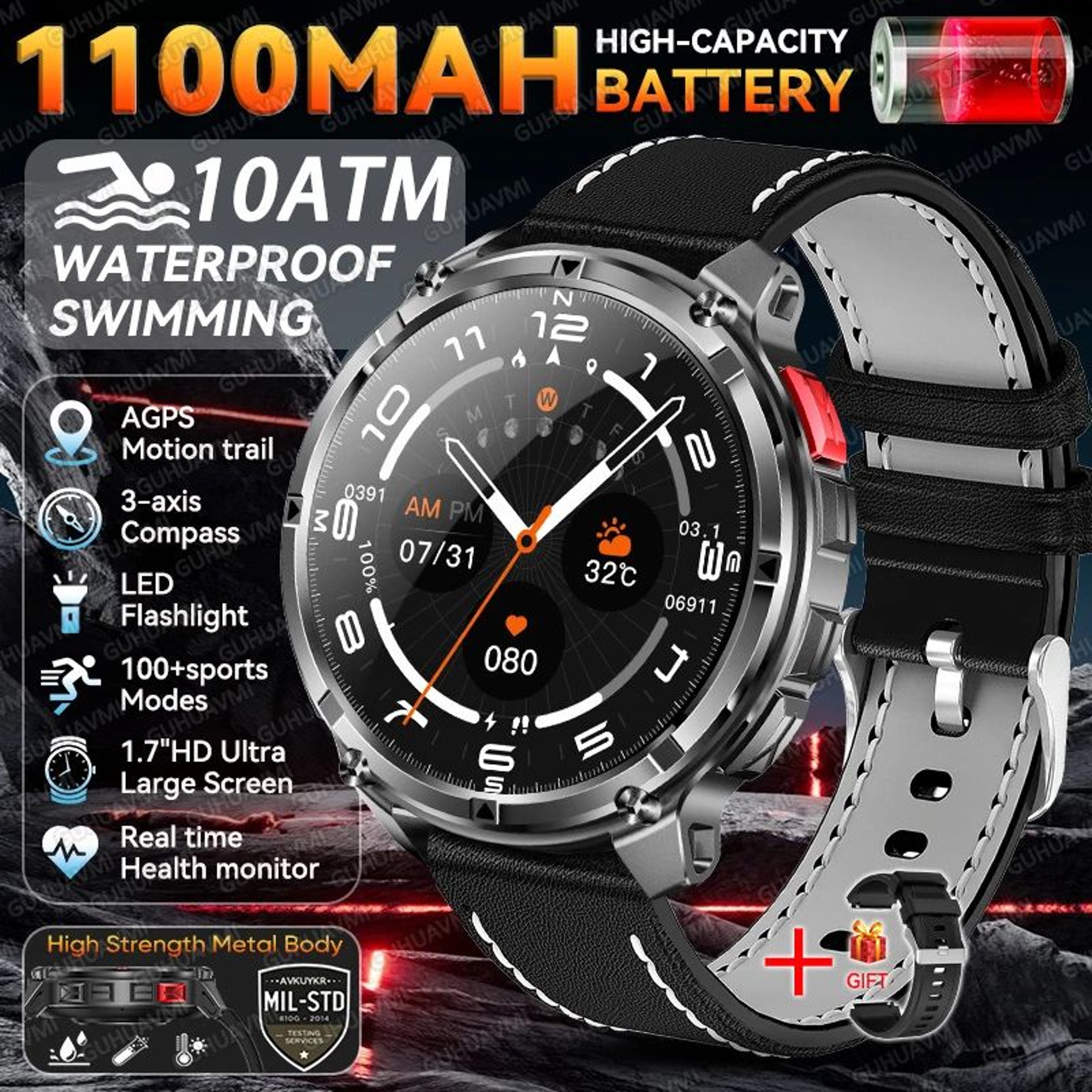 T Rex 3 Pro GPS Smartwatch With 1100mAh Battery 15