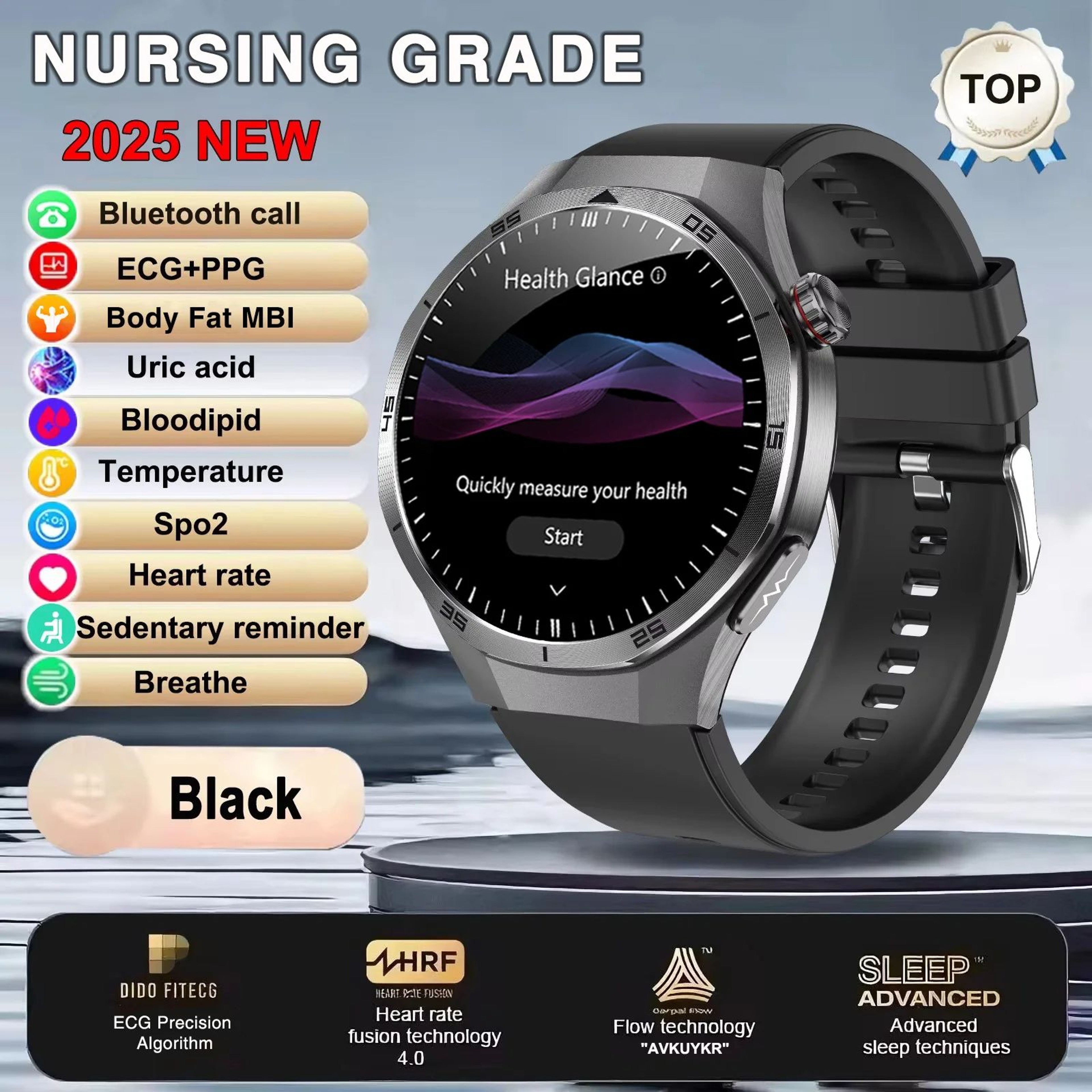 ECG PPG Health Smartwatch With NFC And Call 13