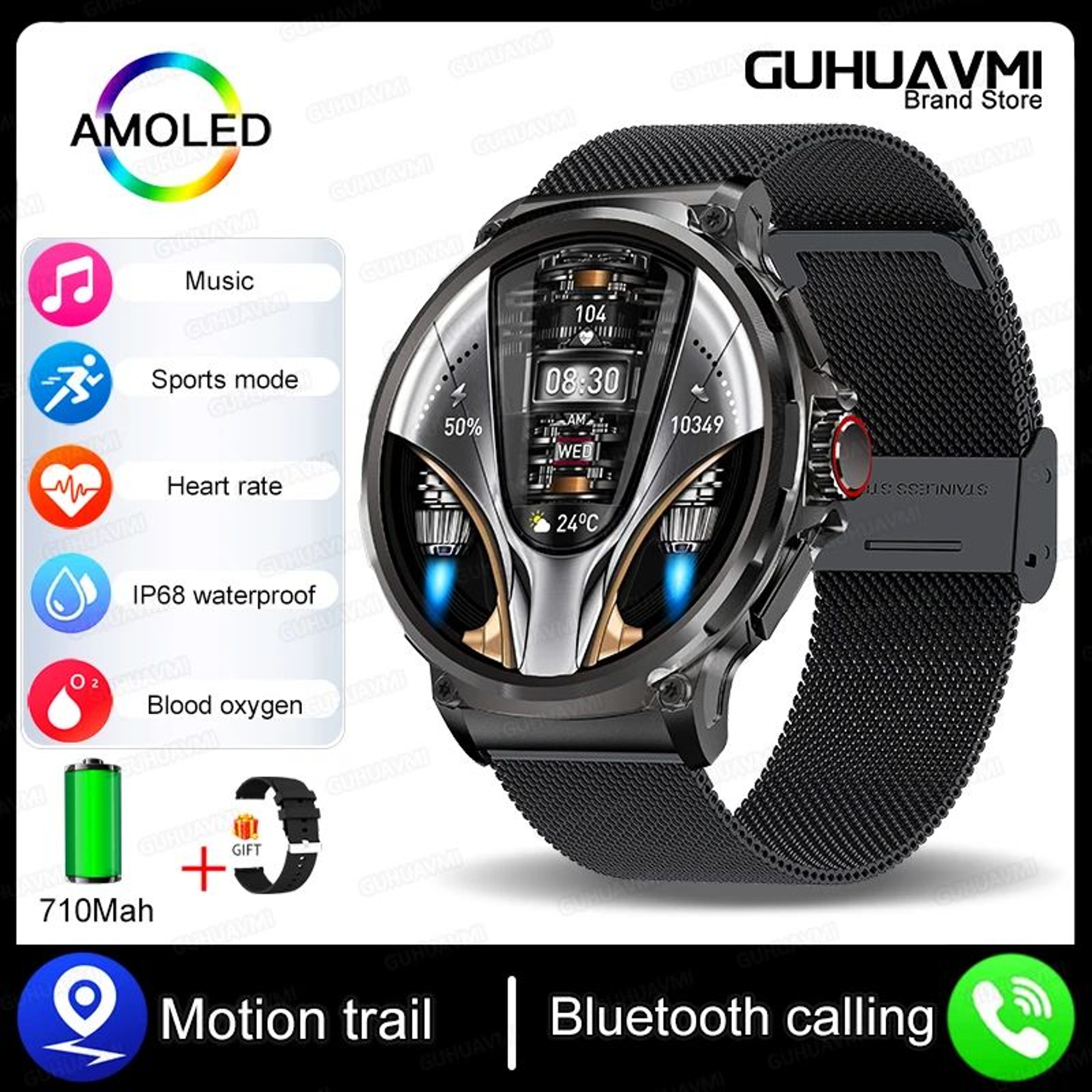 185 Inch AMOLED GPS Smartwatch With Bluetooth Call 12