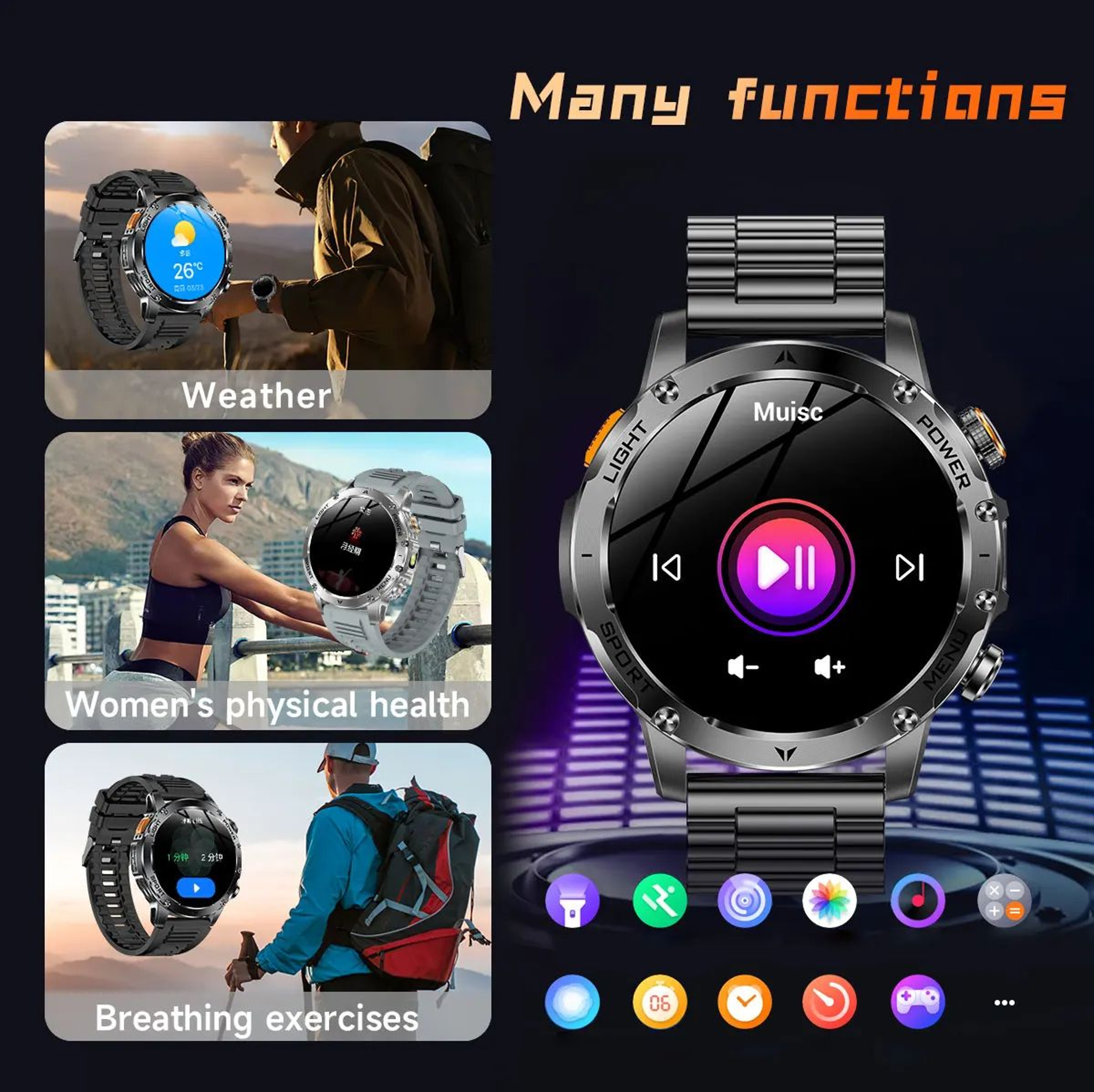 17 Inch AMOLED GPS Smartwatch With NFC Call 14