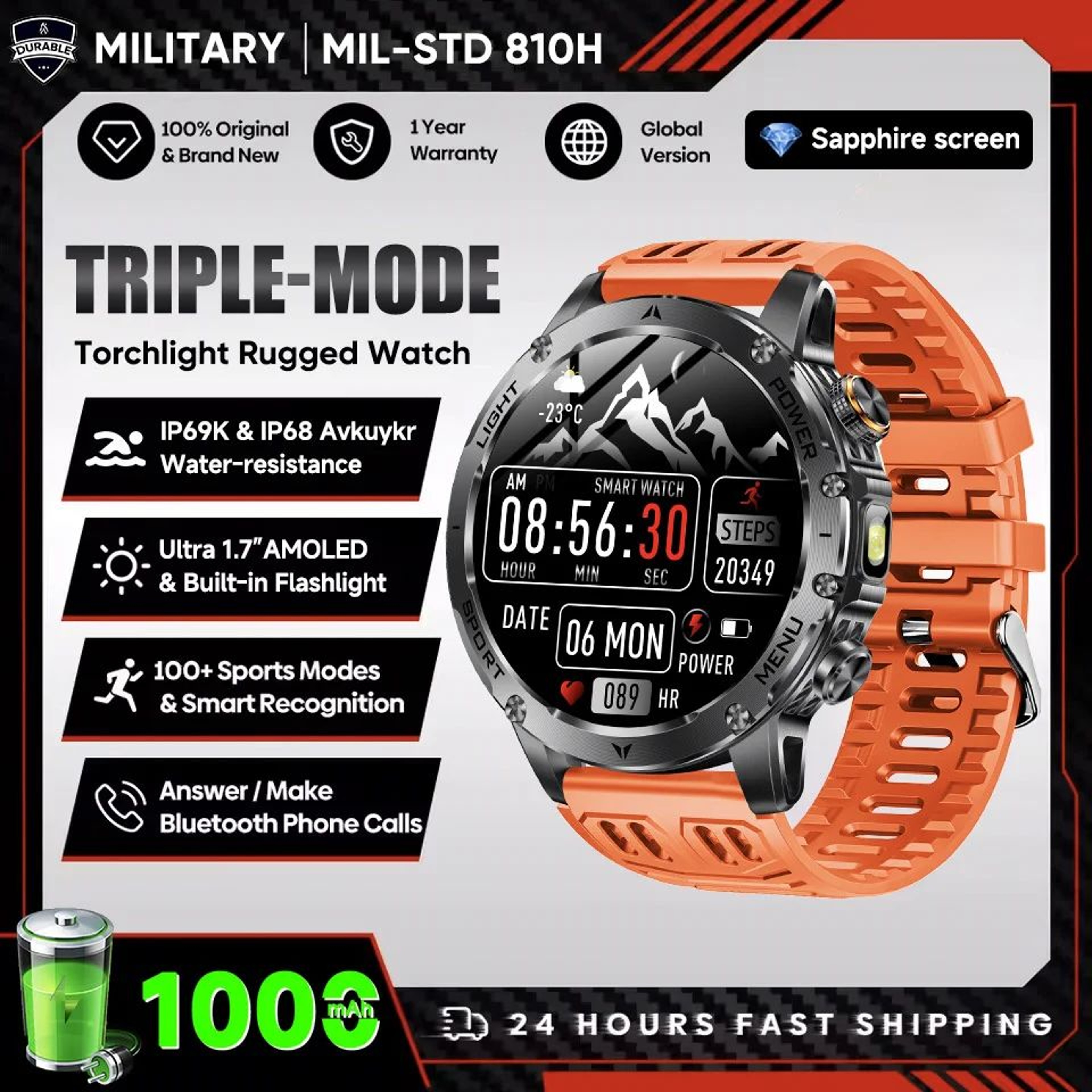 17 Inch AMOLED GPS Smartwatch With NFC Call 19