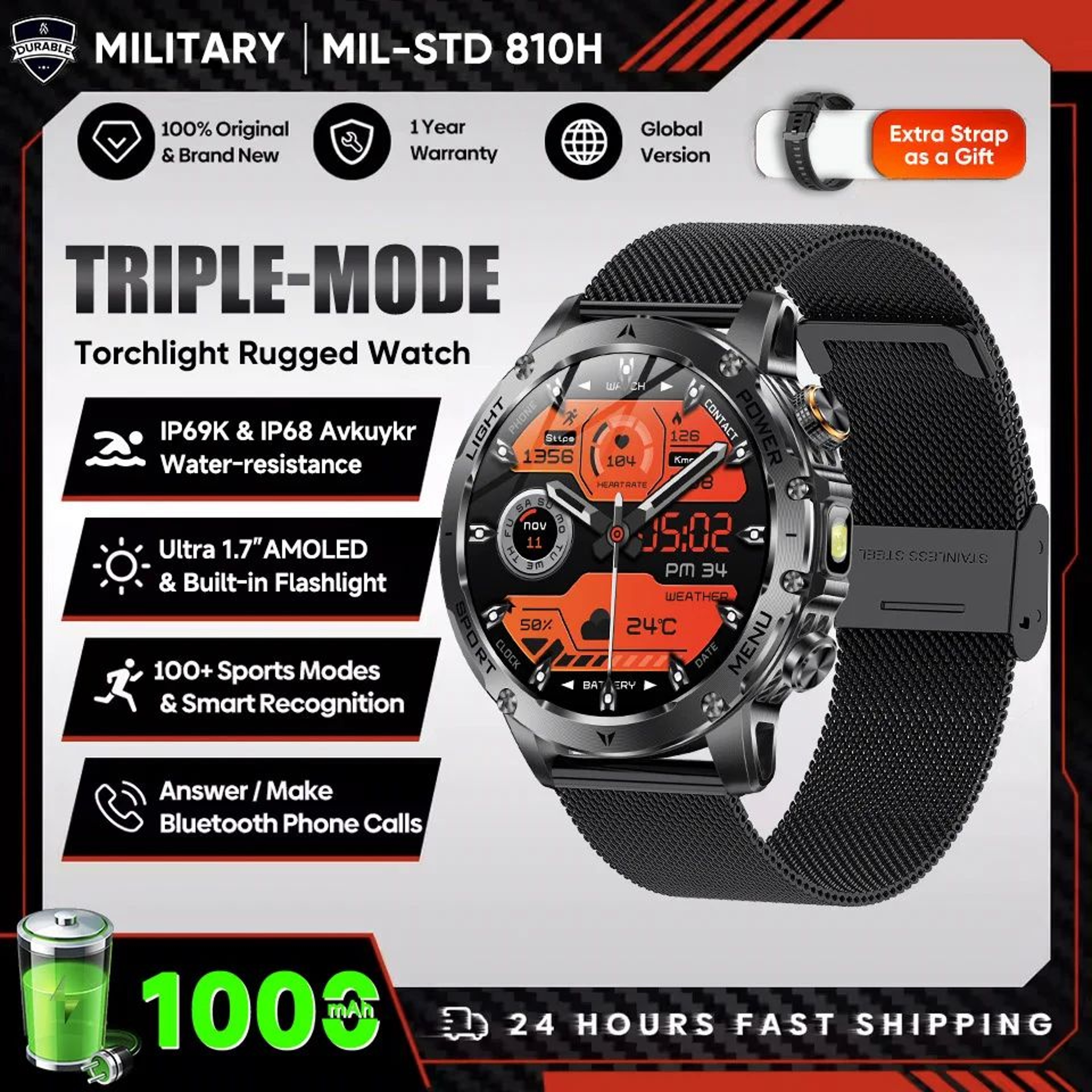 17 Inch AMOLED GPS Smartwatch With NFC Call 20