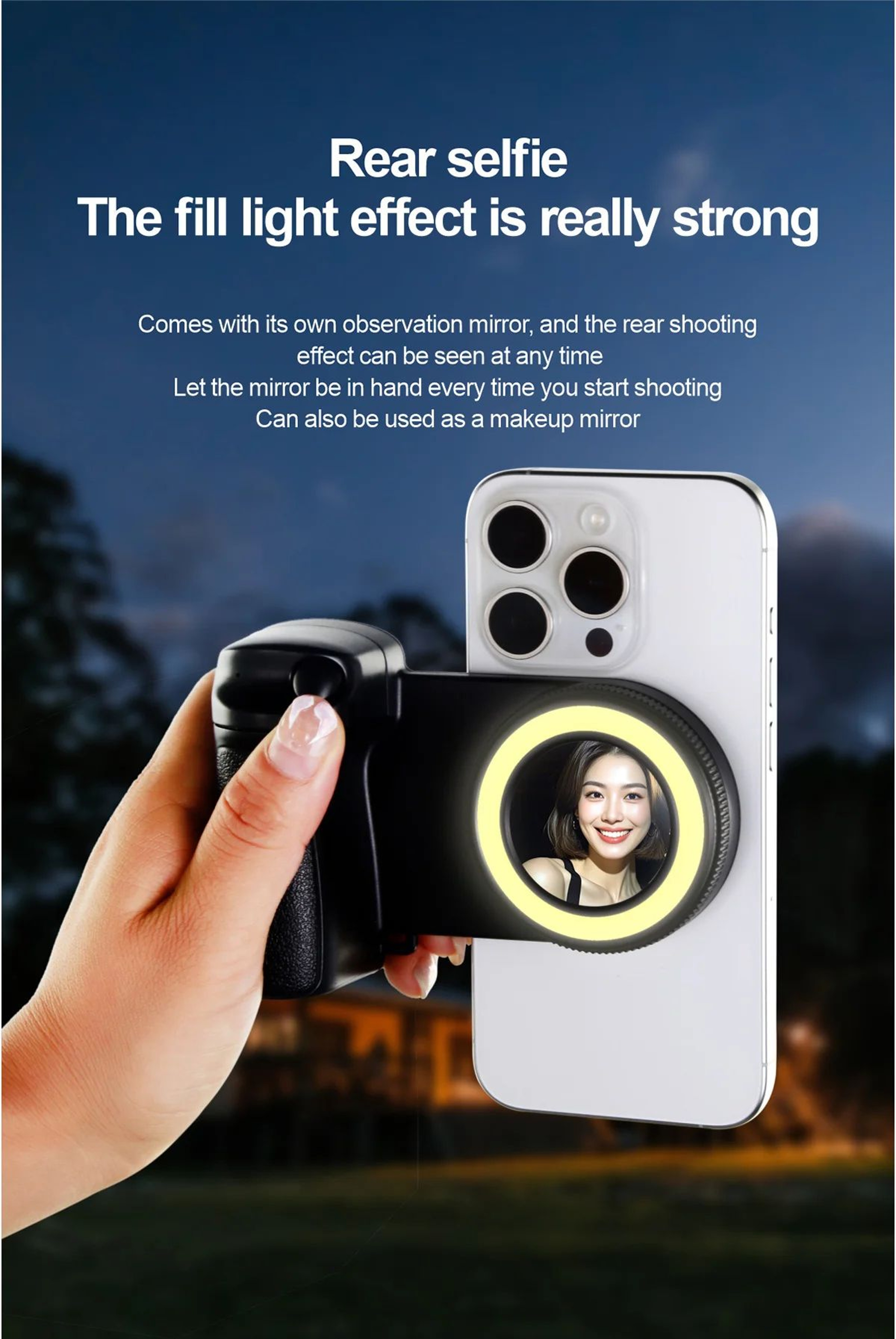 Magnetic Smartphone Handle Grip With Bluetooth Remote And Fill Light 6