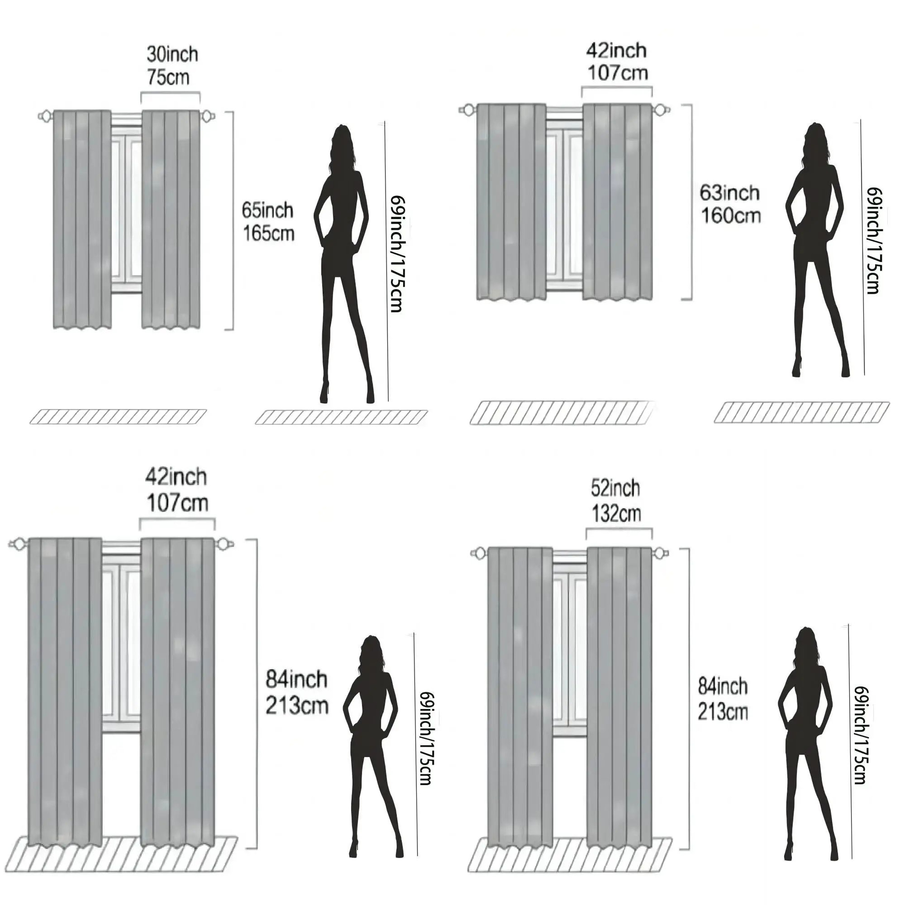 Retro Polka Dot Chicken Cafe Curtains Set 6