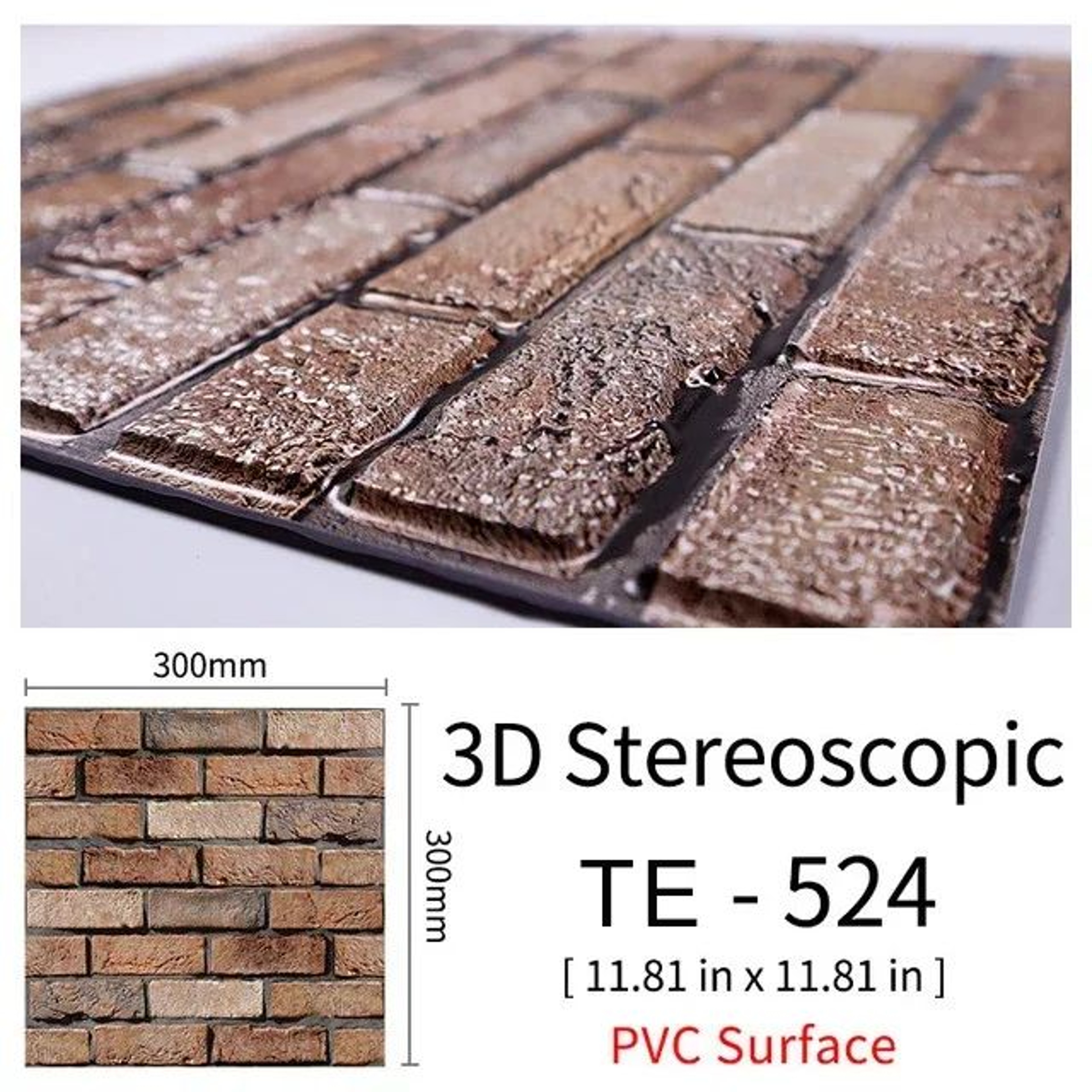 3D Brick Wall Sticker Waterproof PVC Set 15