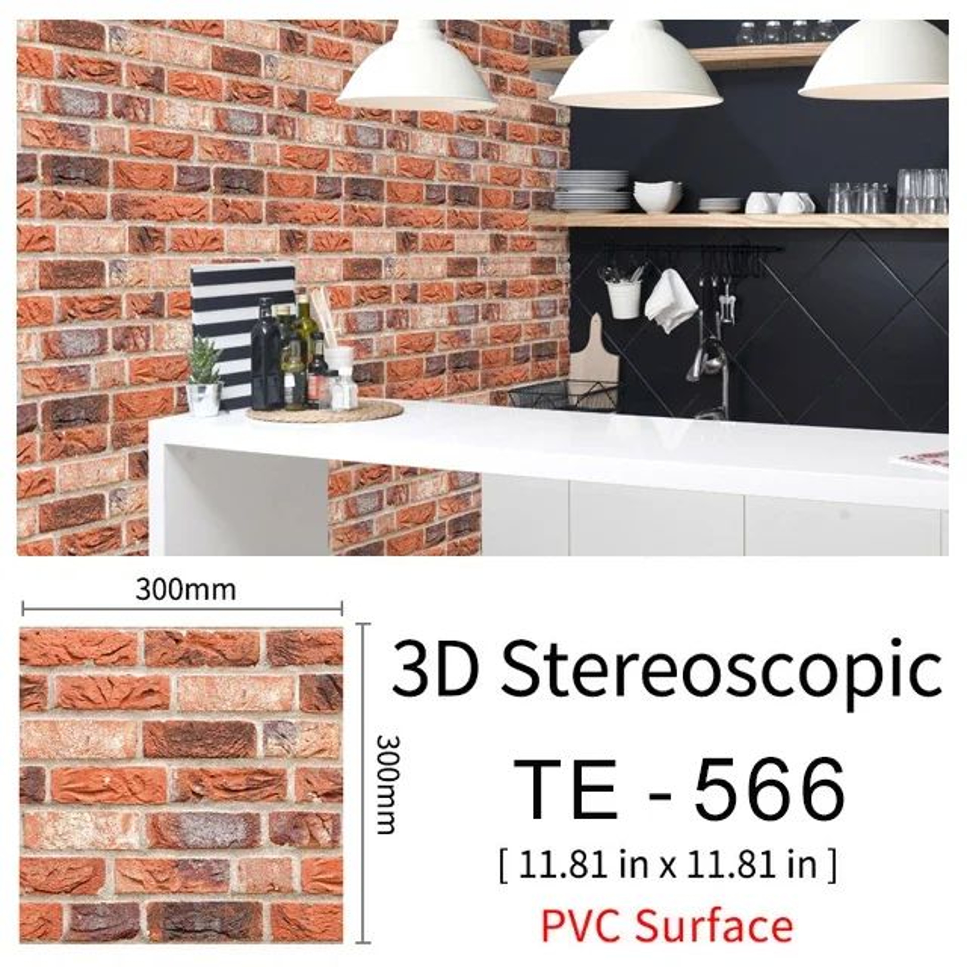 3D Brick Wall Sticker Waterproof PVC Set 29