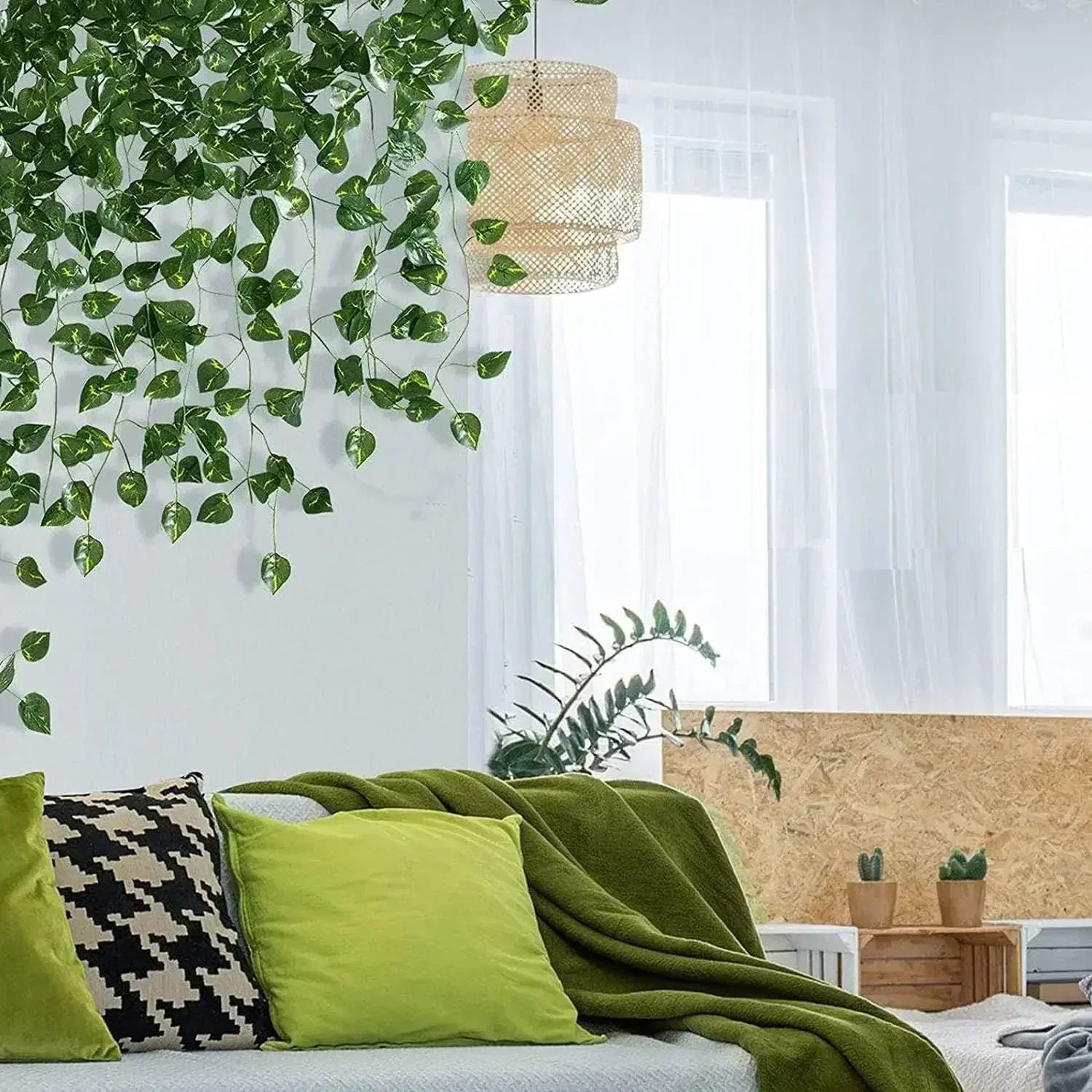 Artificial Ivy Vine Garland Hanging Green Leaves 10