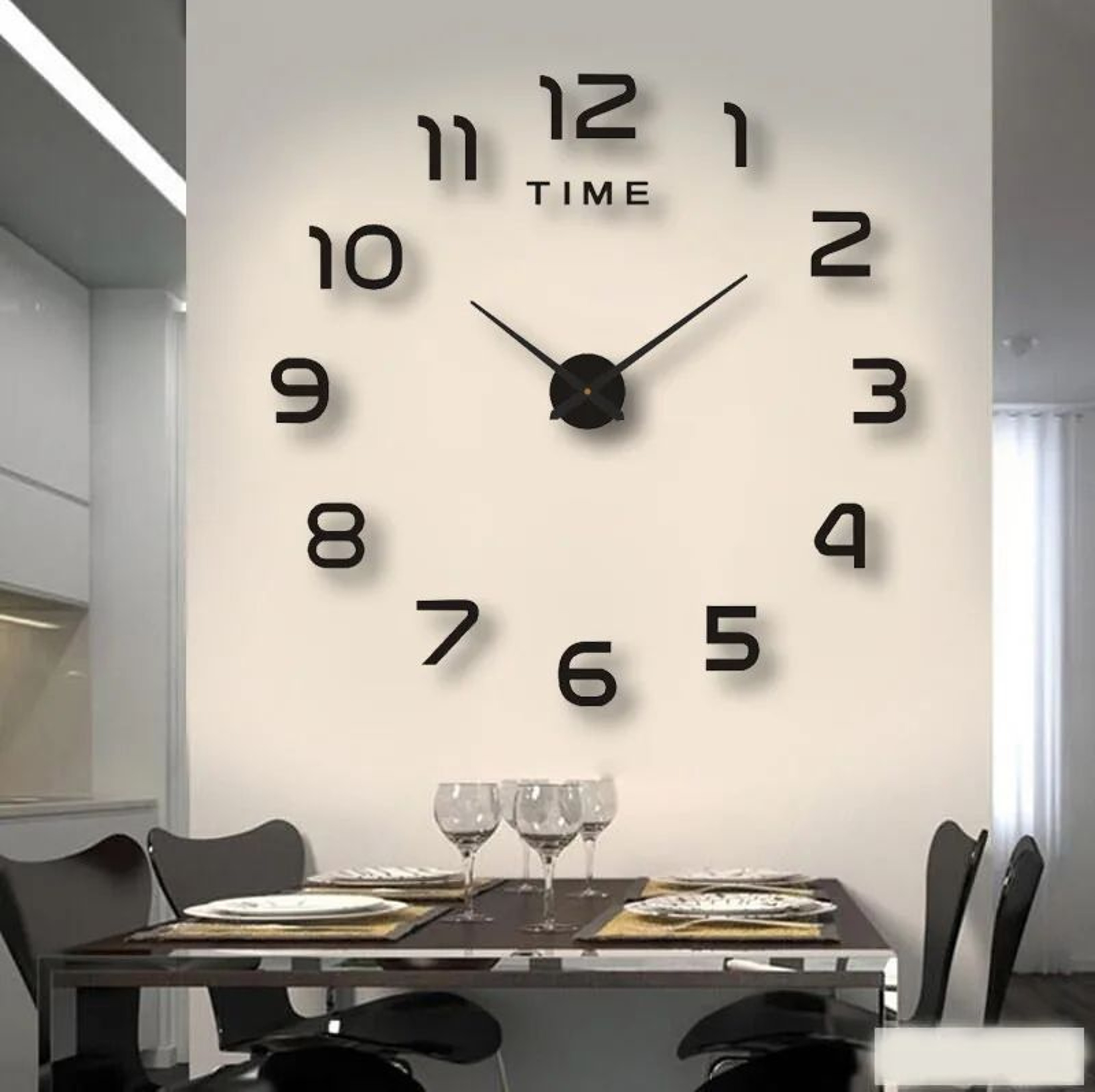 Modern 3D DIY Wall Clock Acrylic Mirror Decor 1