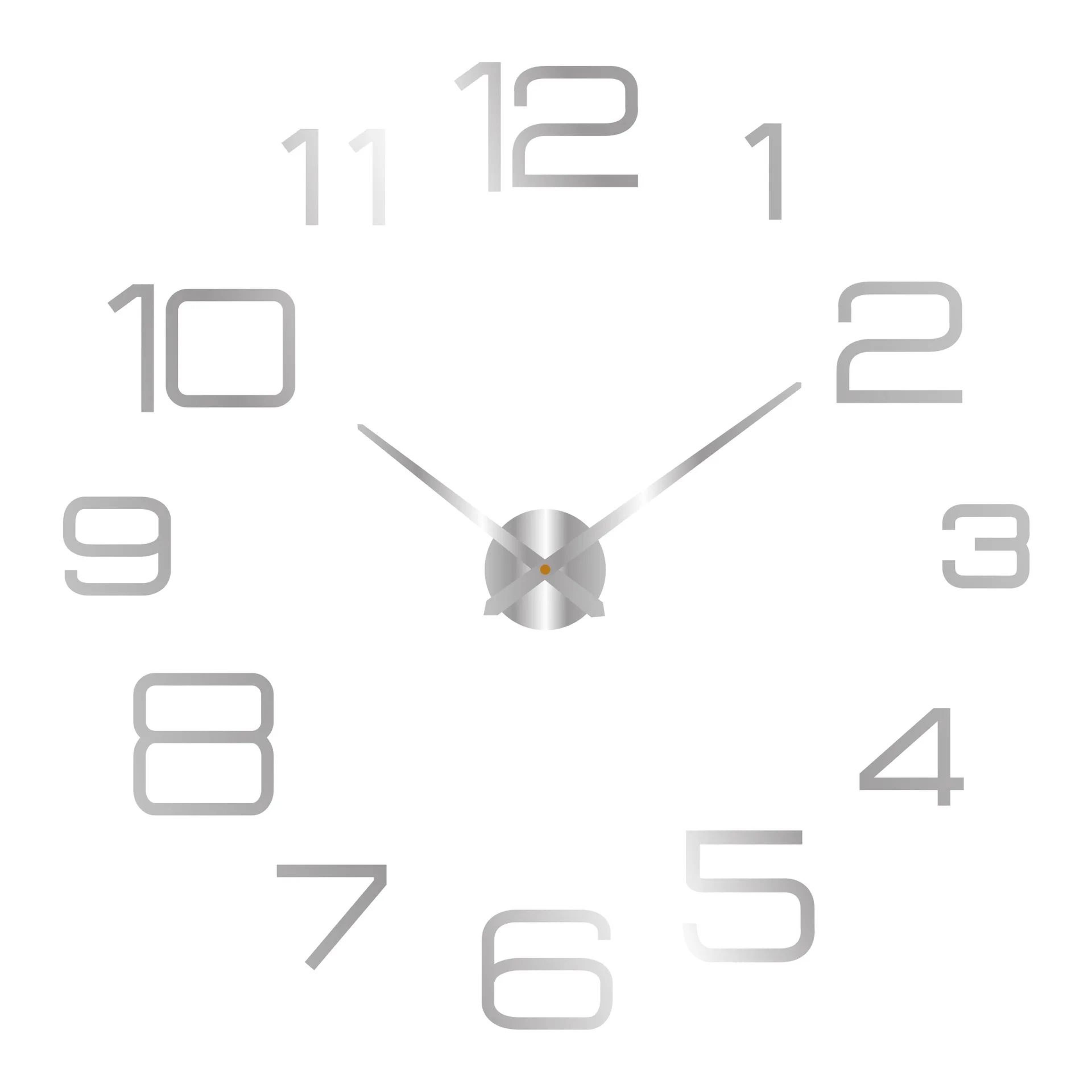 Modern 3D DIY Wall Clock Acrylic Mirror Decor 9