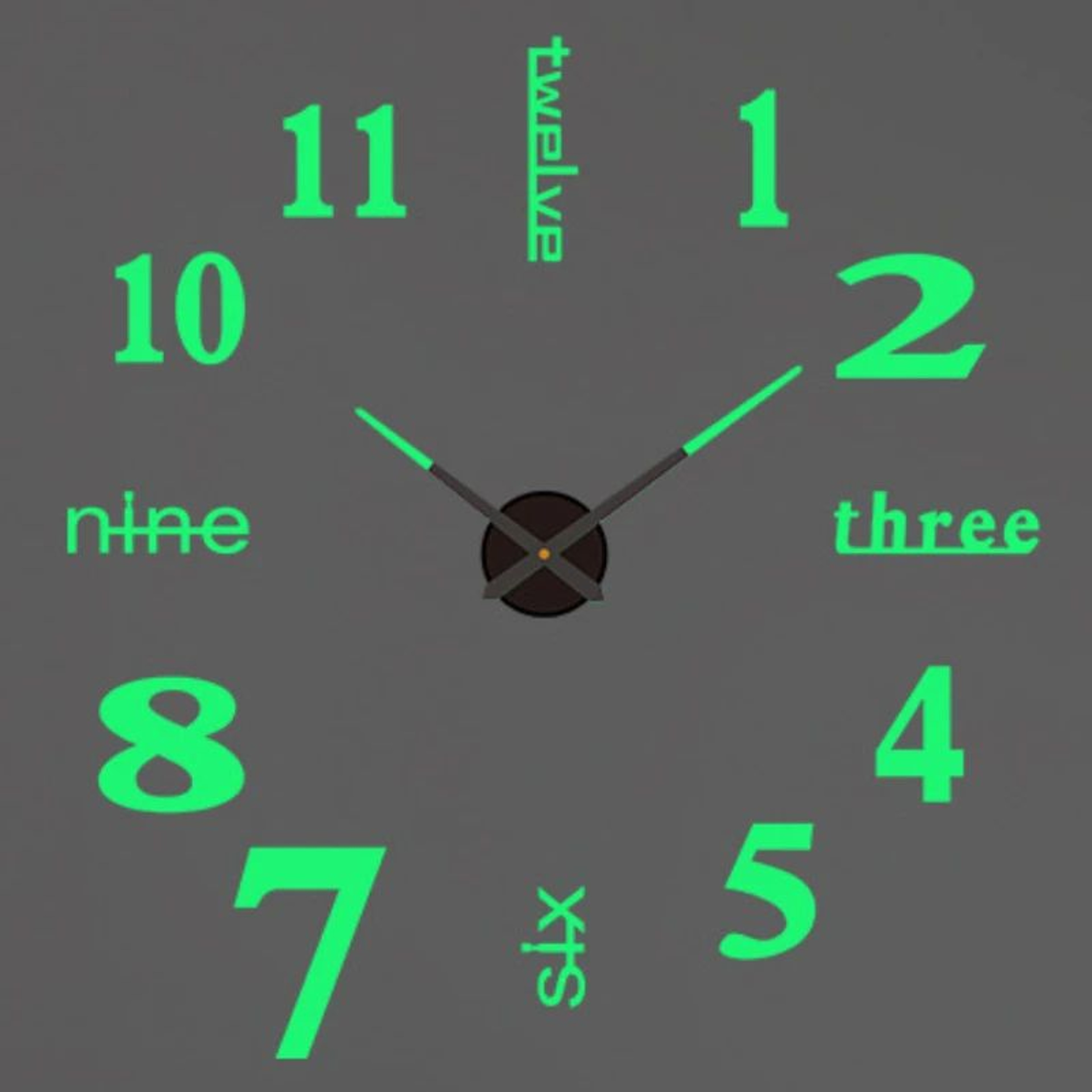 Modern 3D DIY Wall Clock Acrylic Mirror Decor 24