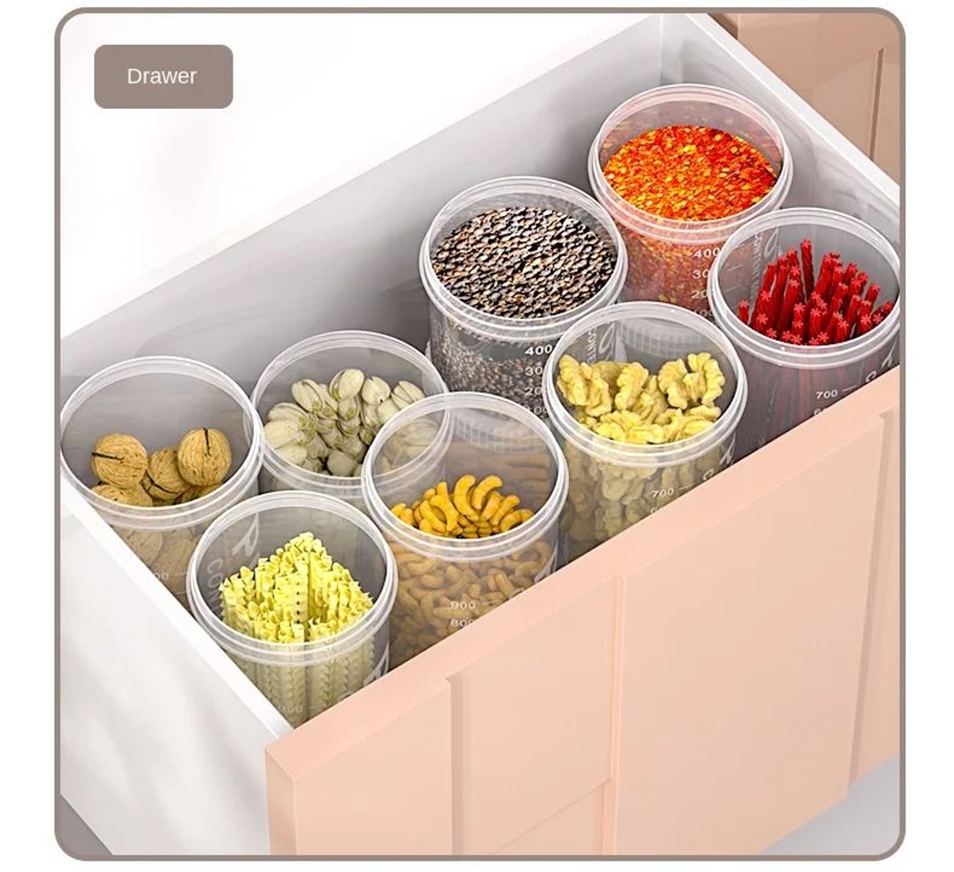 Airtight Grain Storage Containers Kitchen Organizer Set 8
