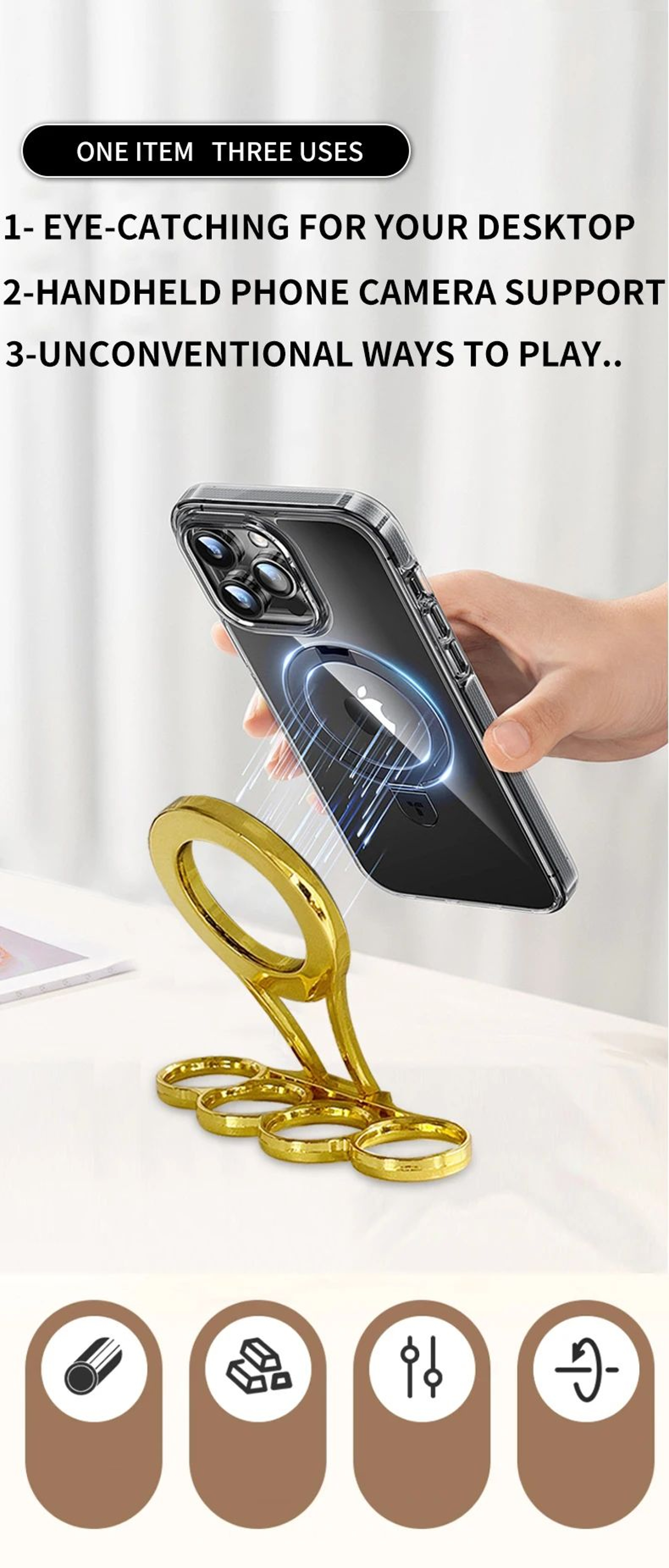 Dual Magnetic Phone Holder With 360 Rotation 1