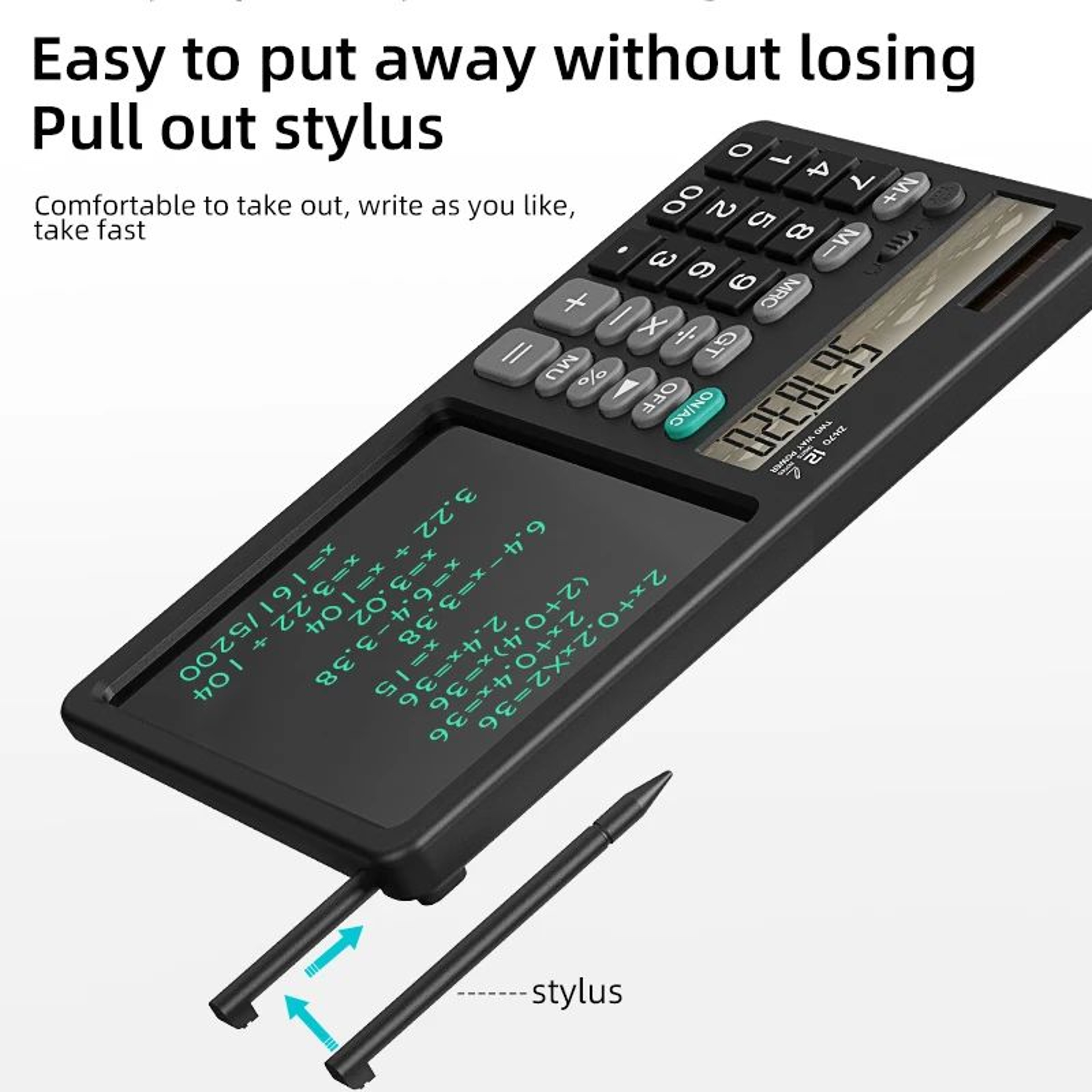 Calculator Writing Tablet With Stylus Foldable Design 3