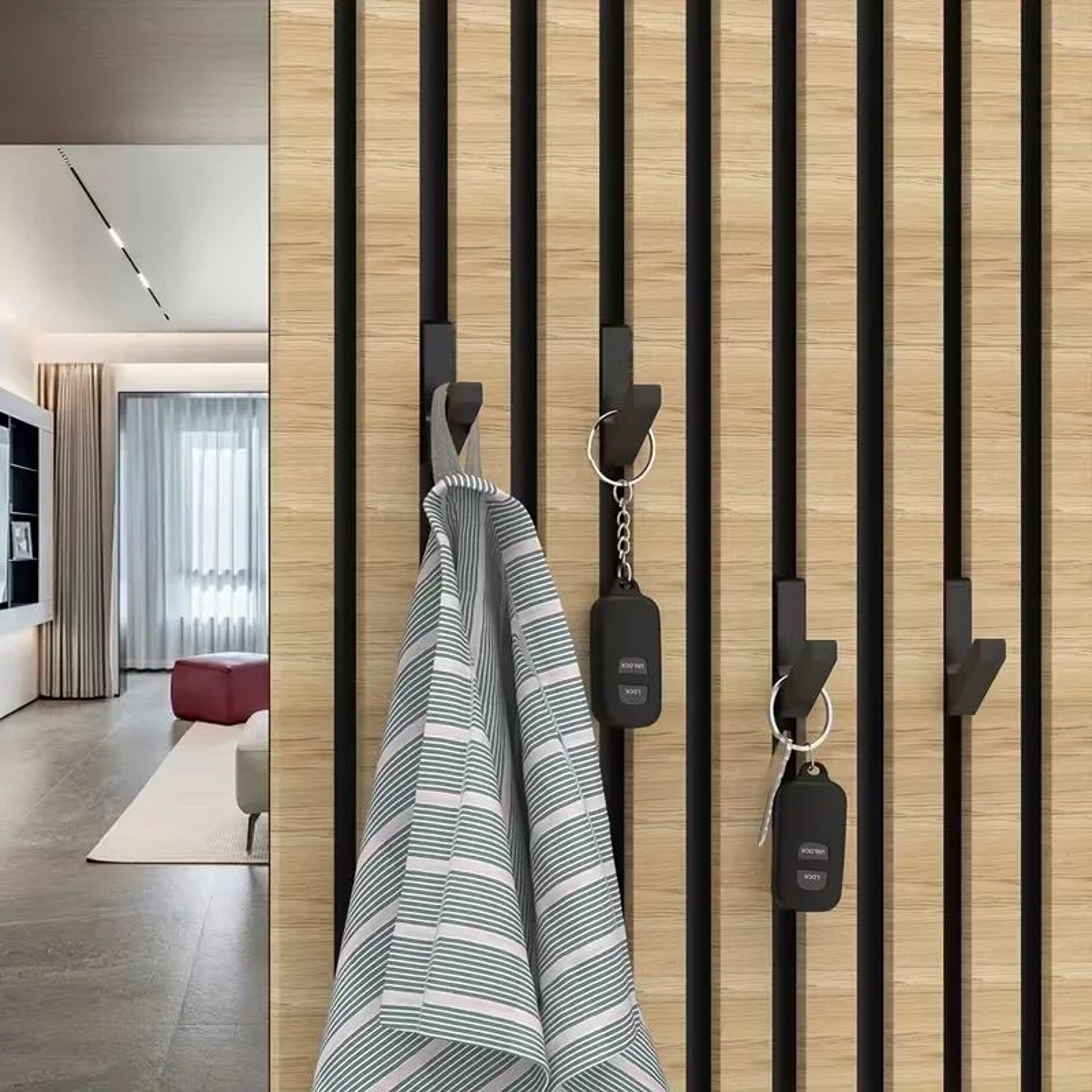 No Drill Acoustic Panel Clothing Hooks Set 2