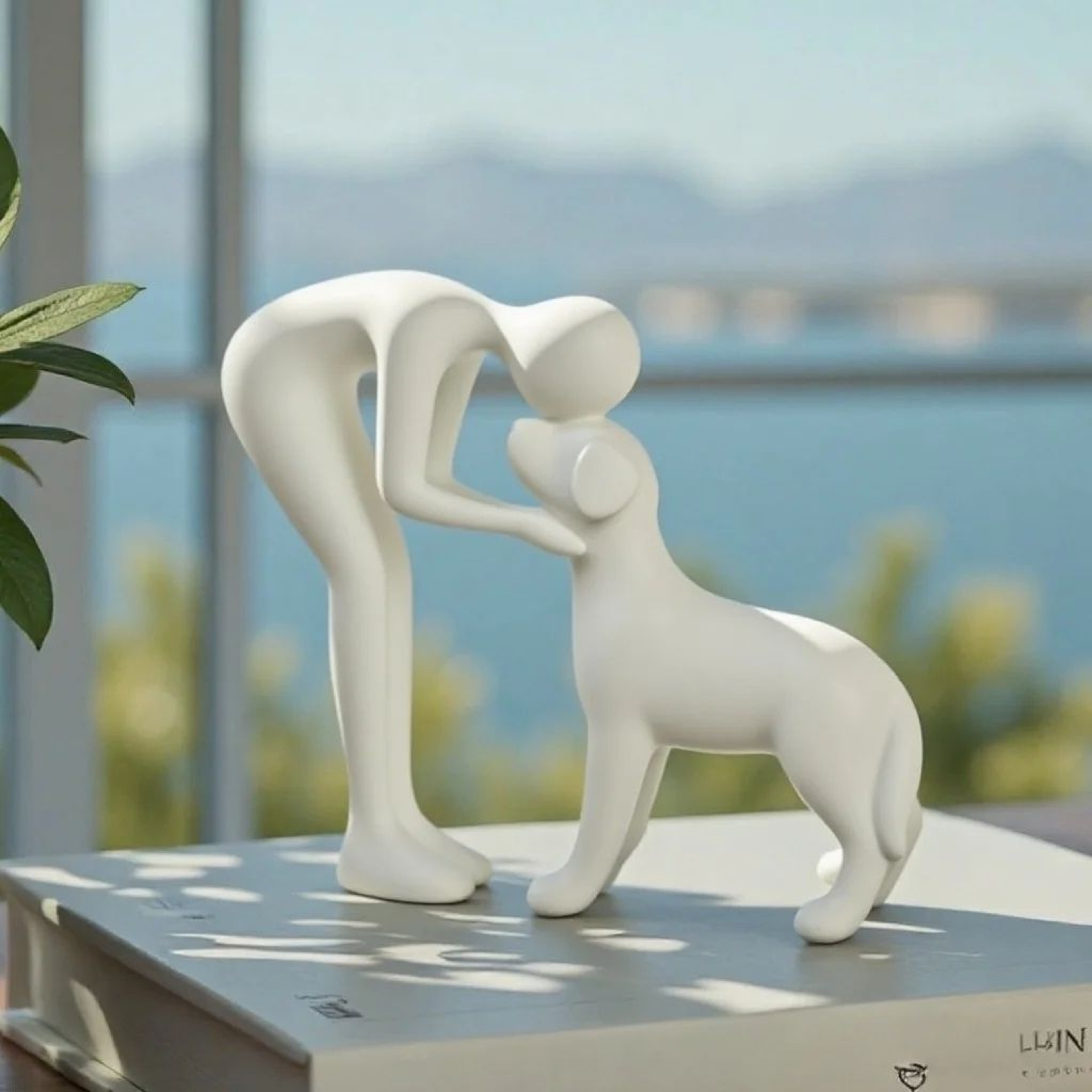 Elegant Dog And Owner Statue Decor 4