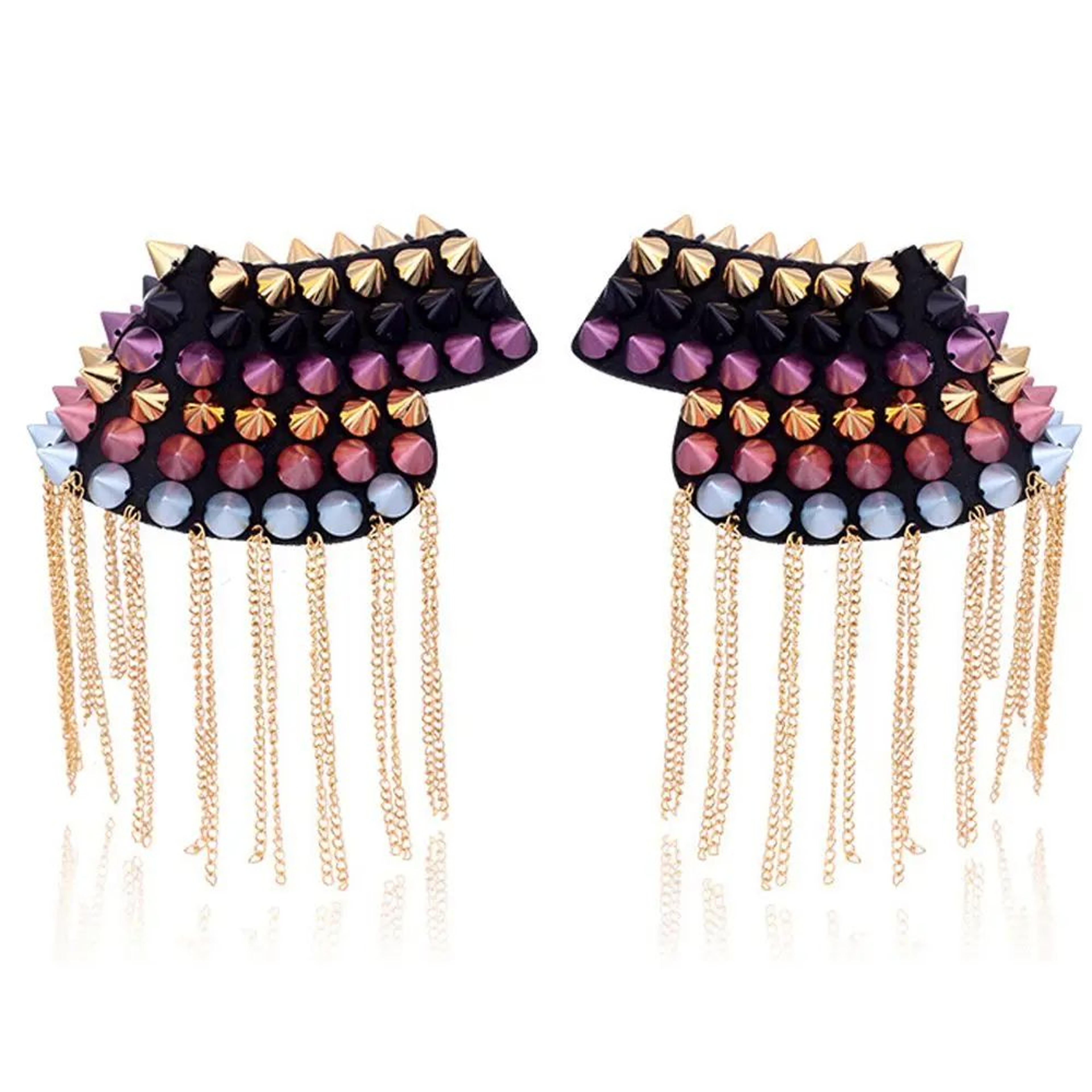 Punk Chain Tassel Shoulder Brooch Epaulet 21