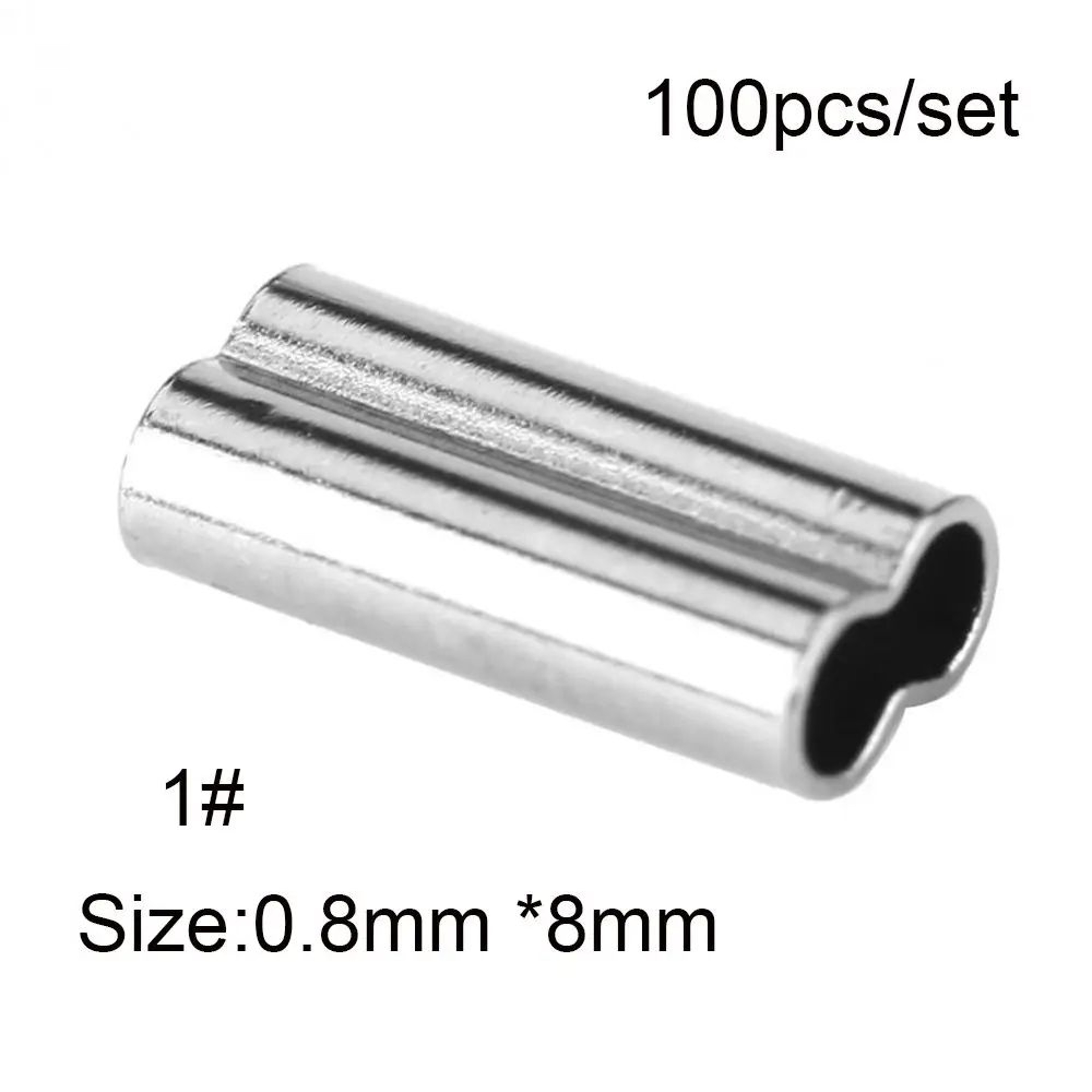 100PCS Fishing Double Barrel Crimp Sleeves Kit 9