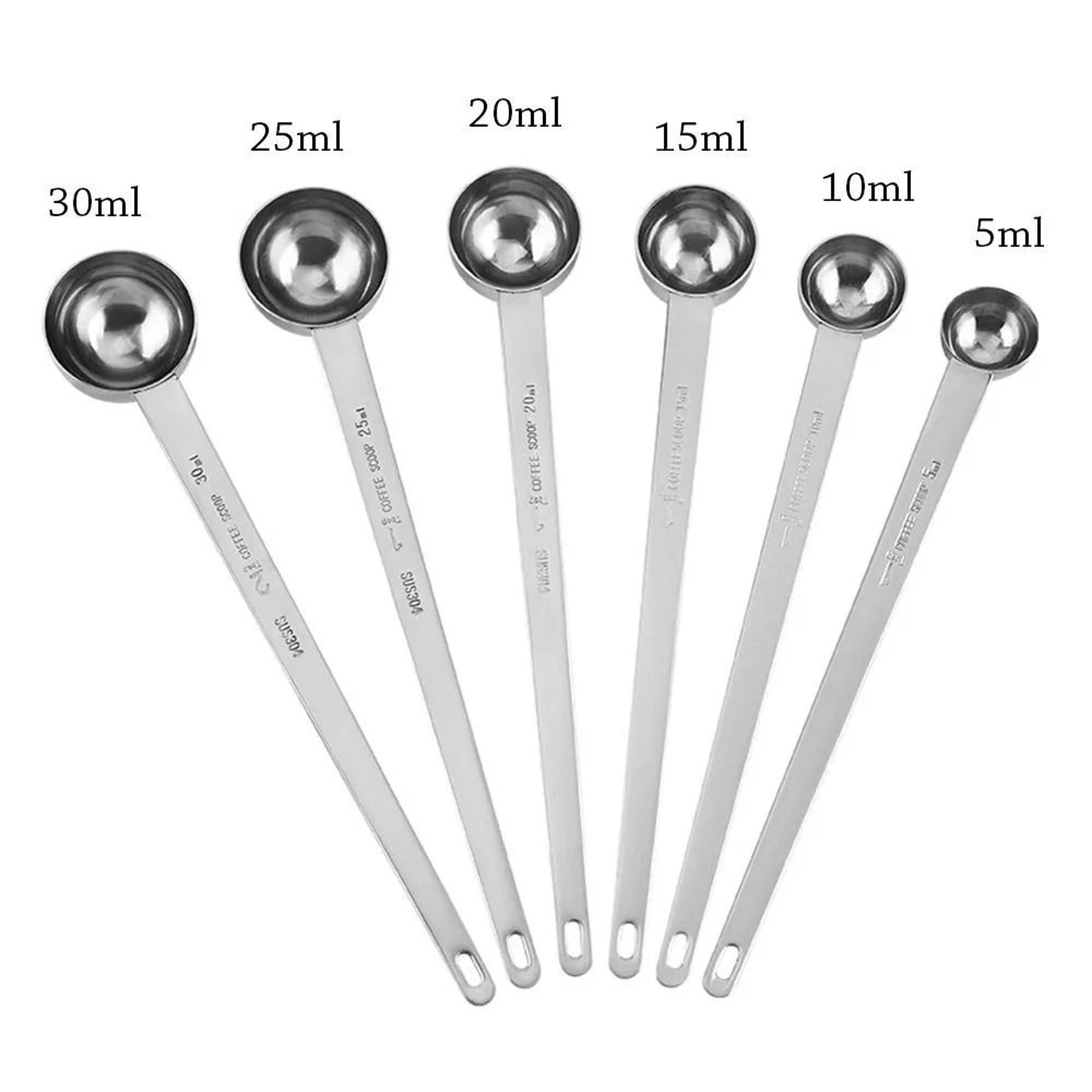 Stainless Steel Long Handle Measuring Spoon Set 3