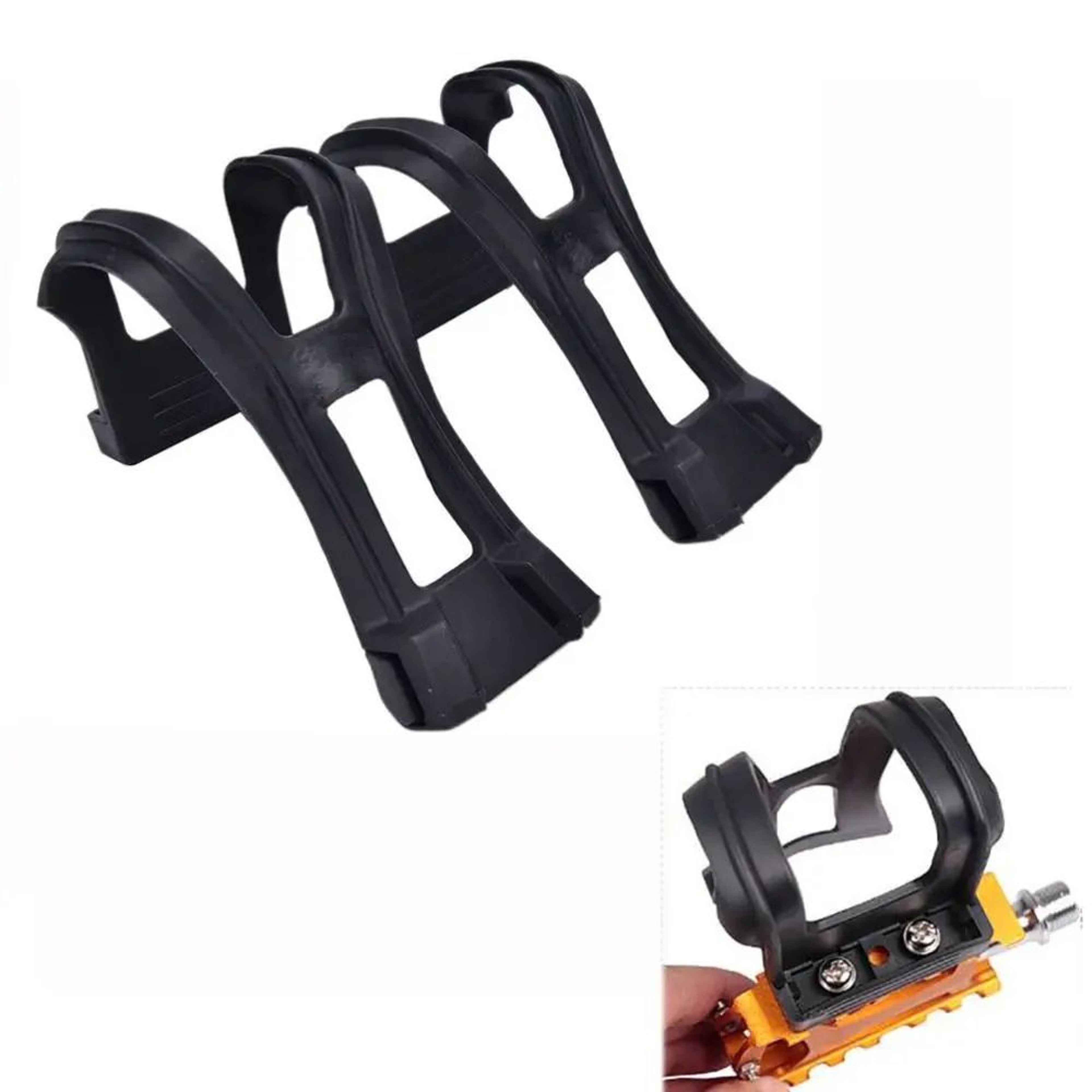 Adjustable Bicycle Pedal Toe Clip Strap Set 4