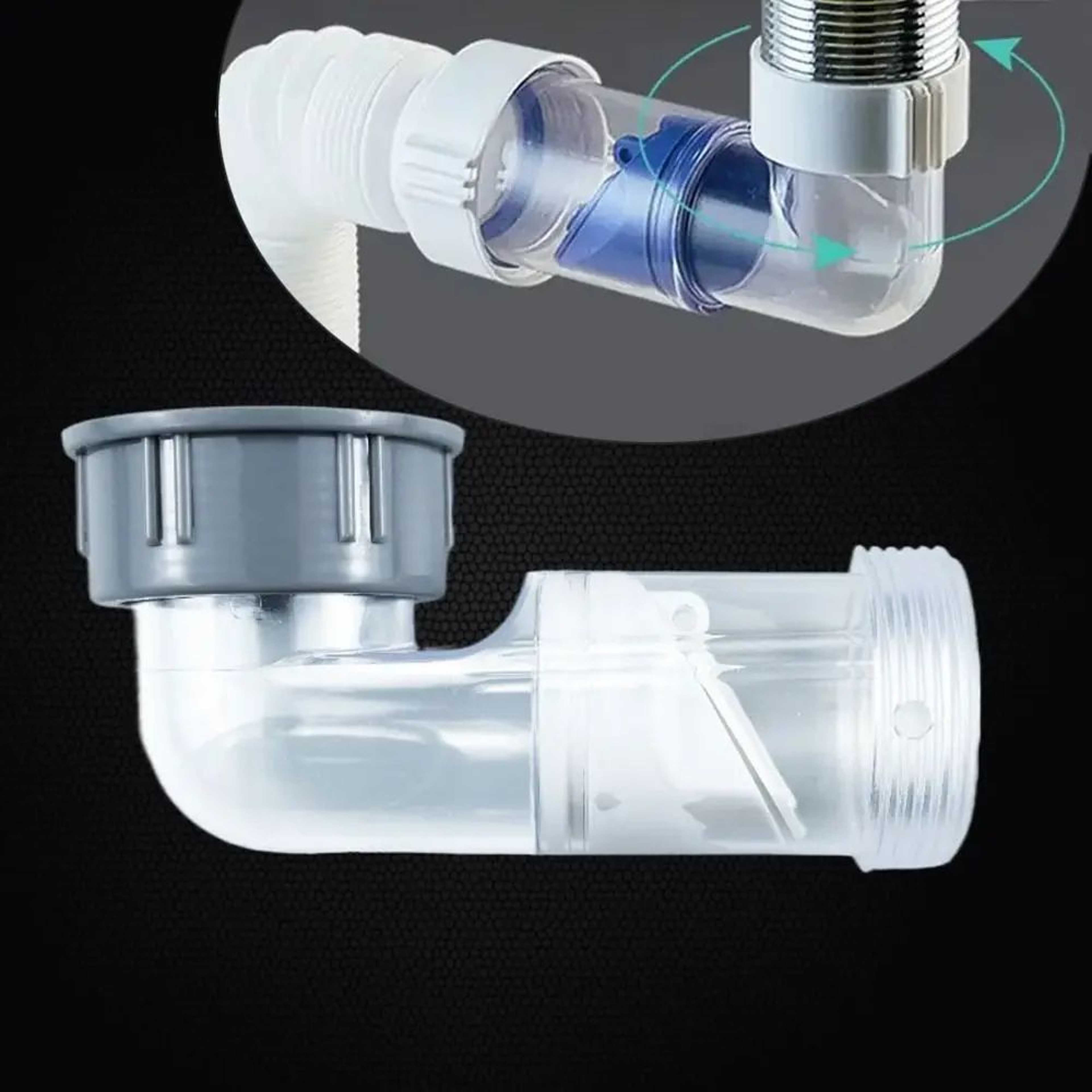 Odor Proof Curved Sink Drain Pipe Kit 3