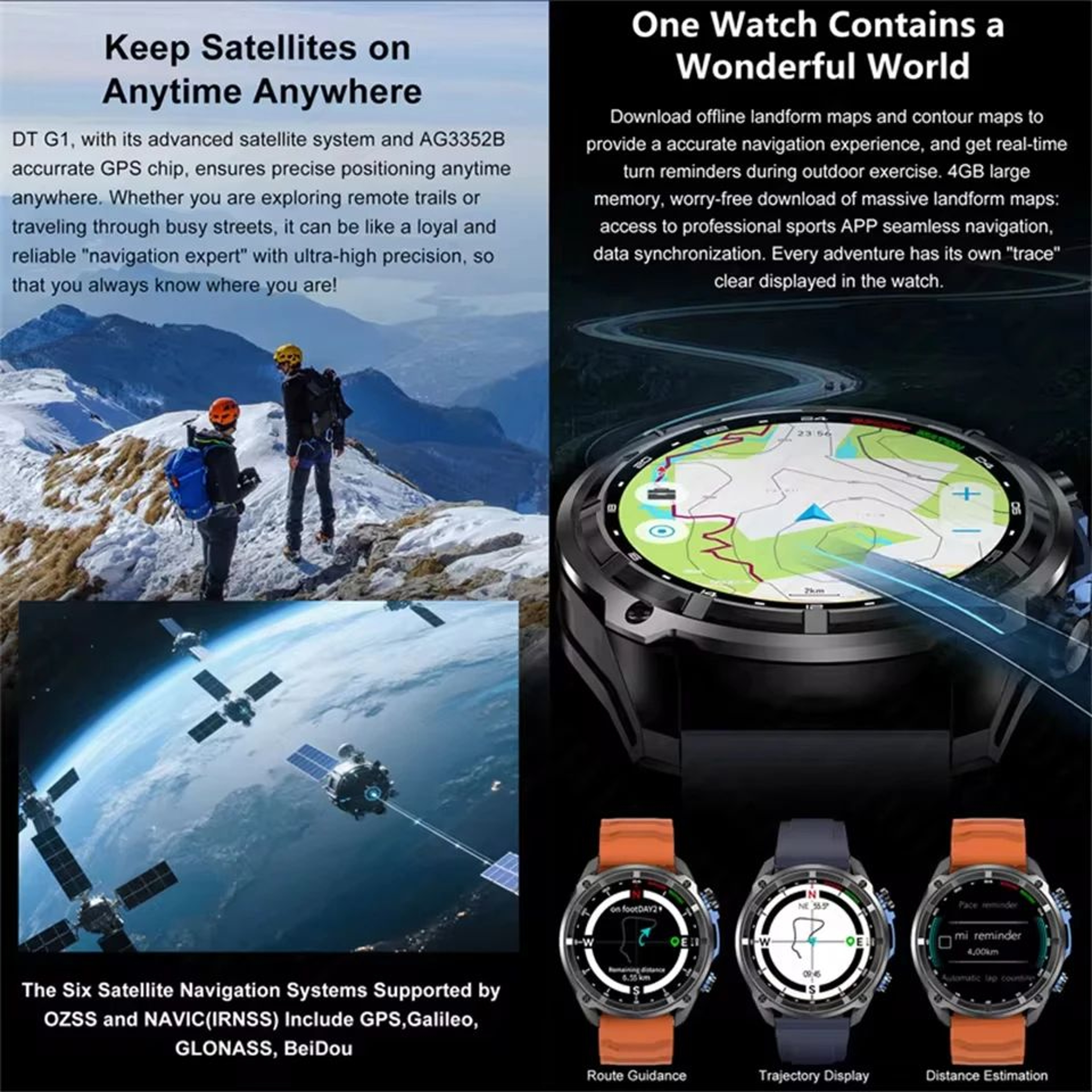 Military GPS Smartwatch With Offline Map 10ATM Waterproof 1