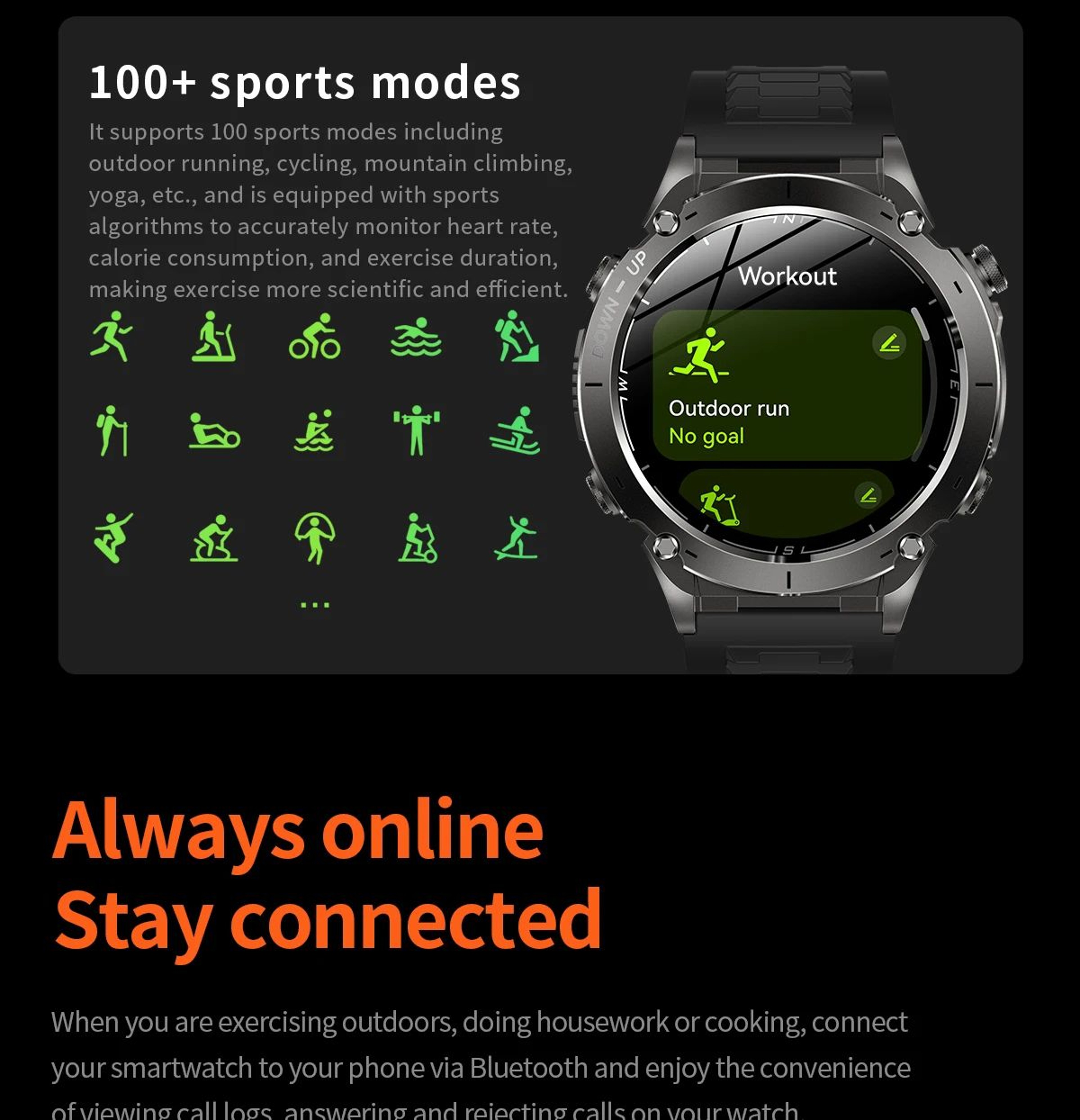 Stratos 4 GPS Smartwatch AMOLED HD Compass Altimeter Call 6