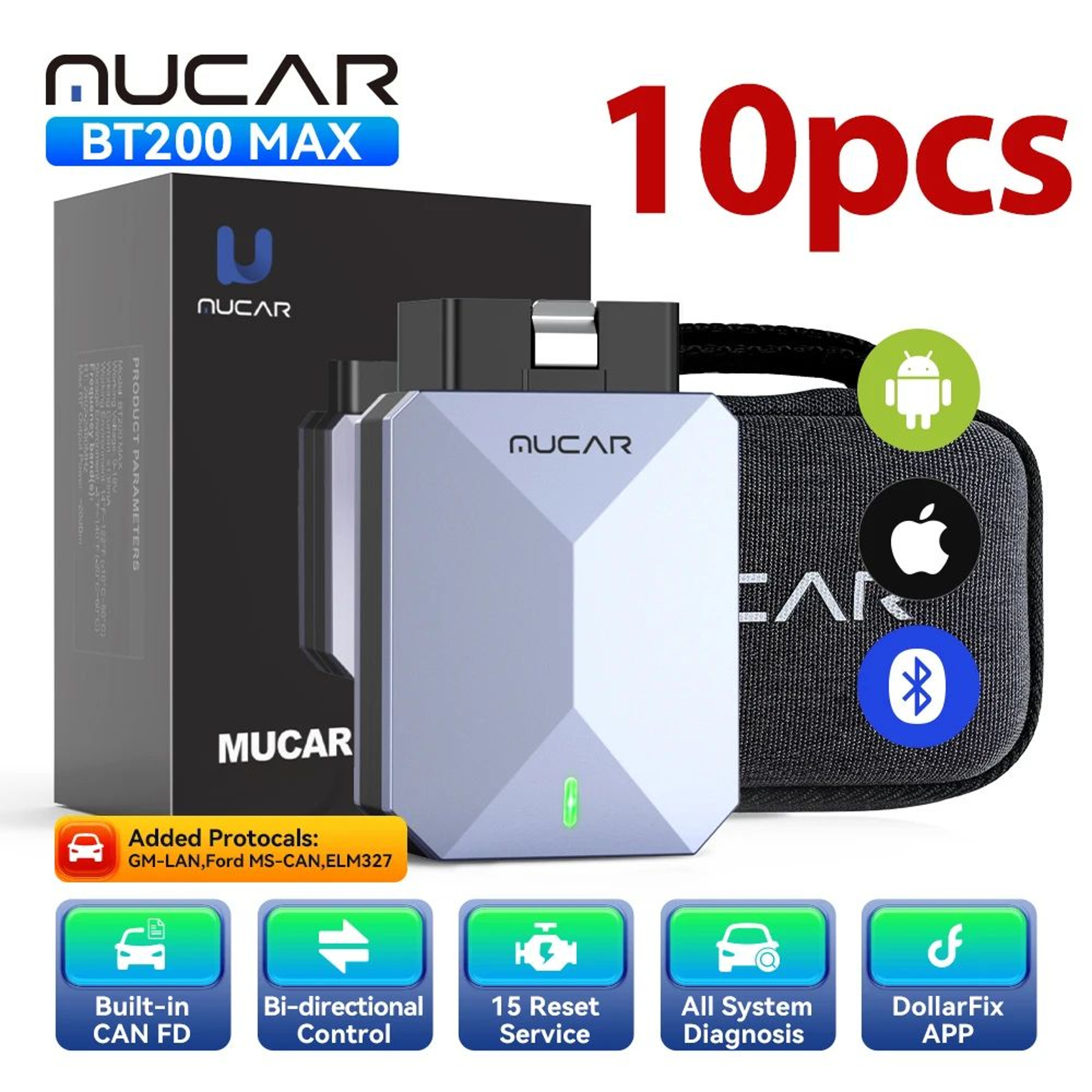 MUCAR BT200 Max OBD2 Scanner 14