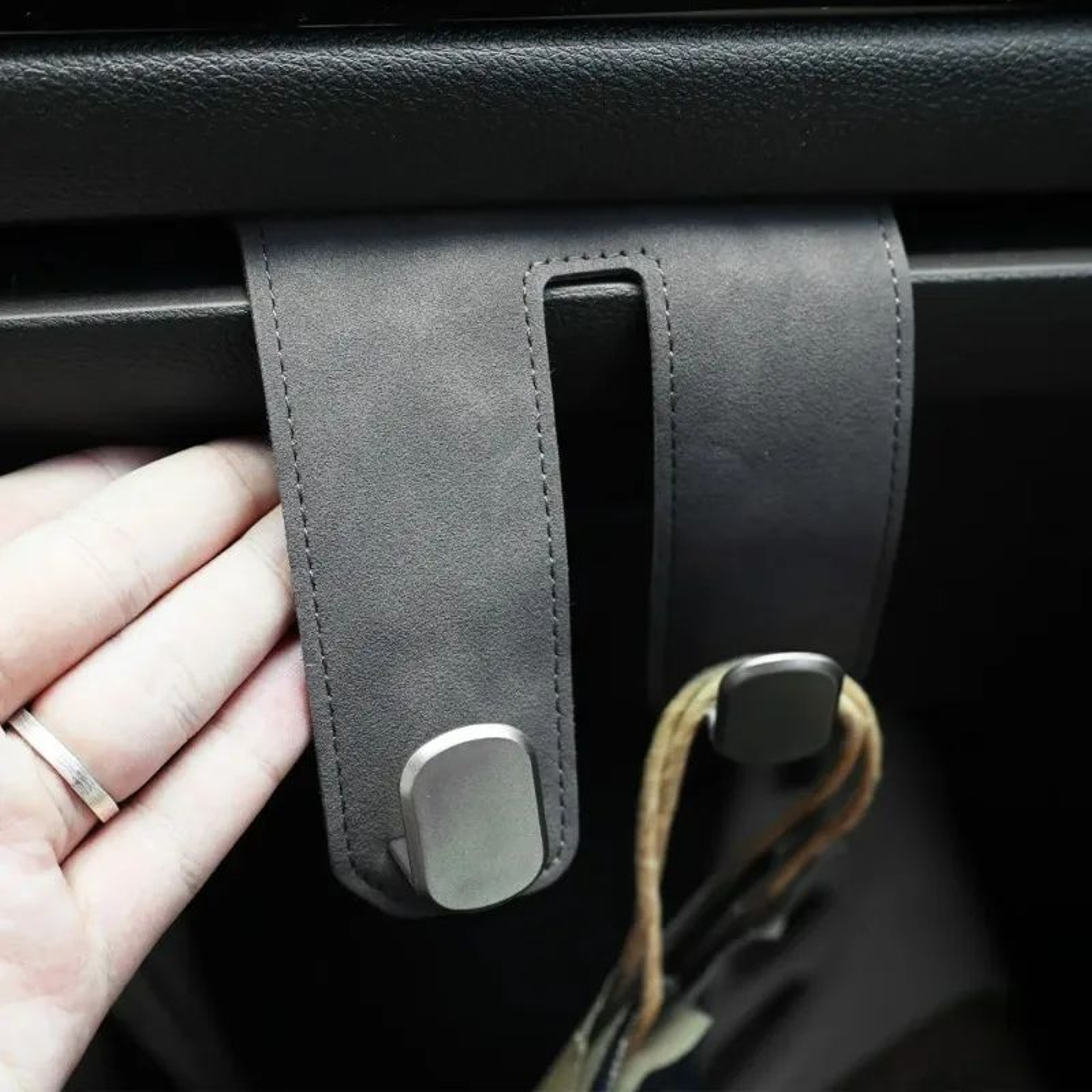 Leather Car Glove Box Hook Organizer 4
