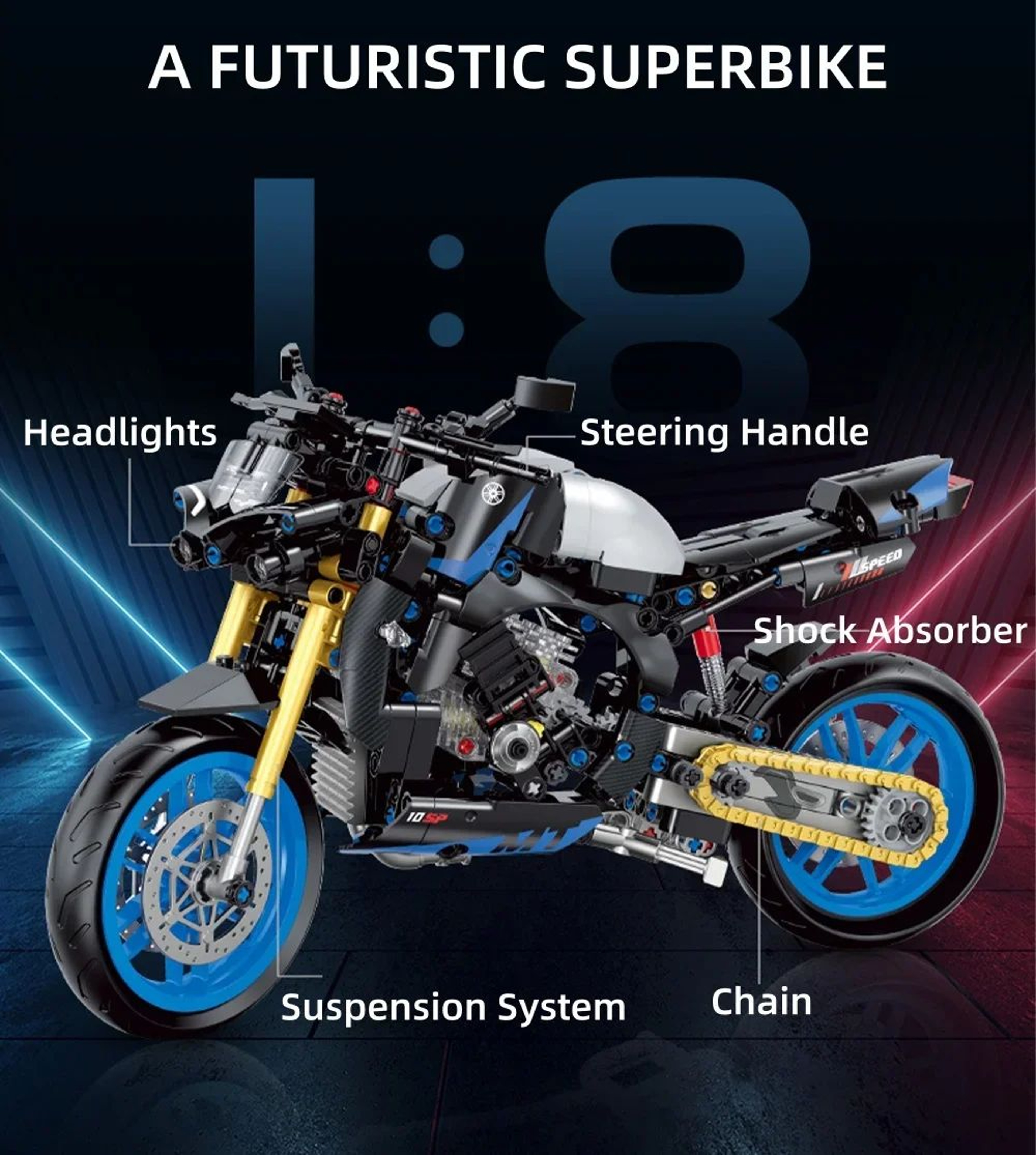 Technical Motorcycle Building Block Set 13