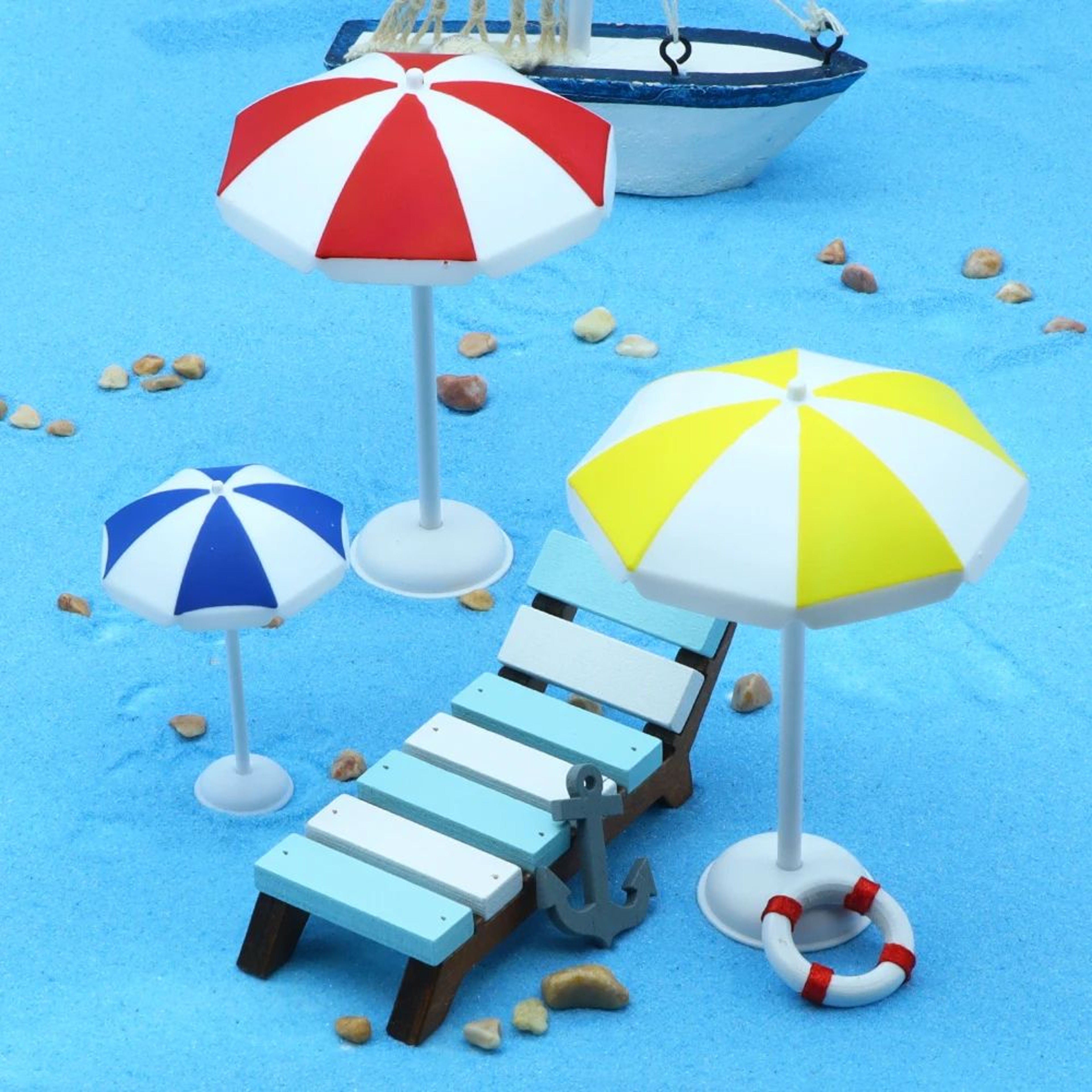 Mini Dollhouse Beach Umbrella Decor 4