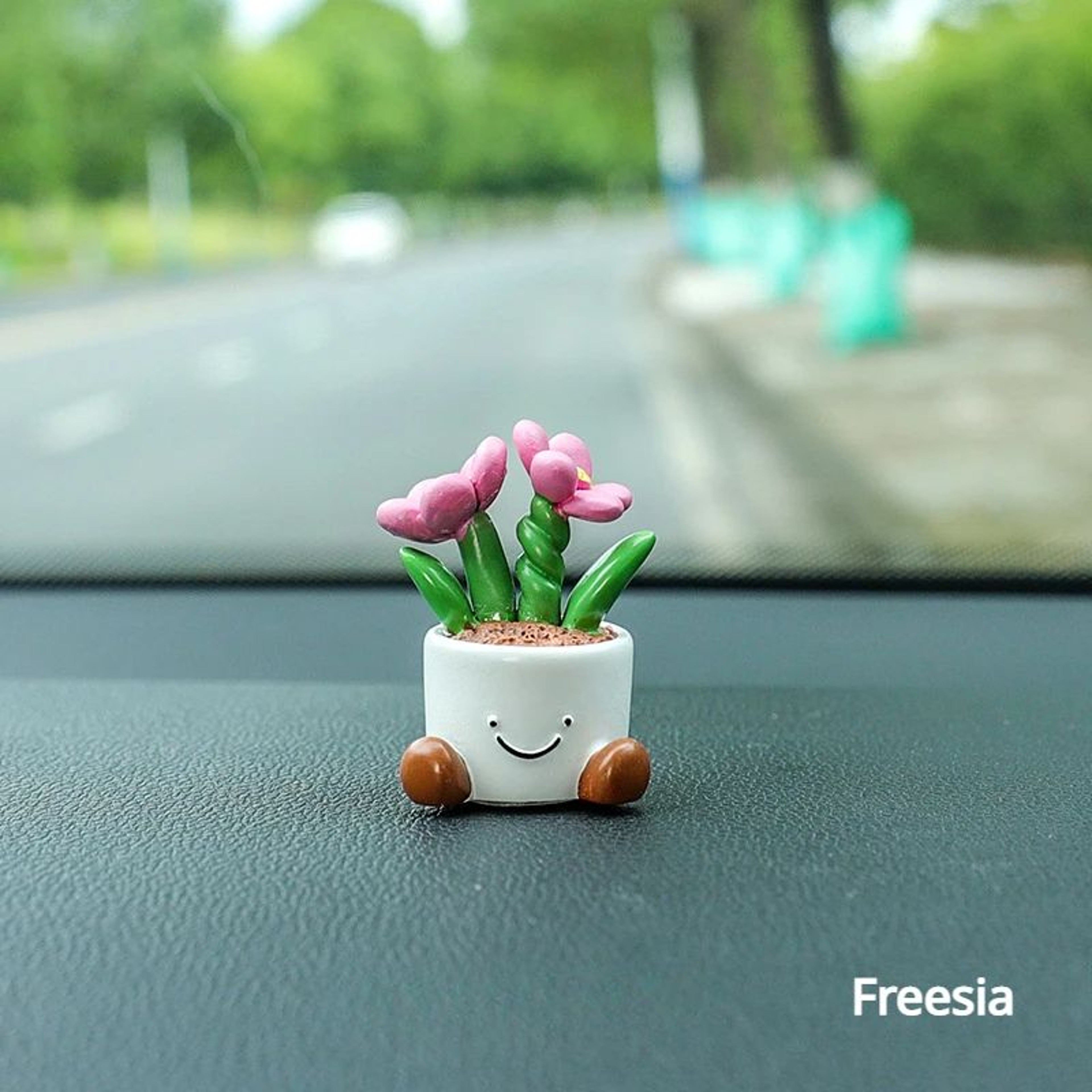 Cute Flower Pot Elf Car Dashboard Decor 9