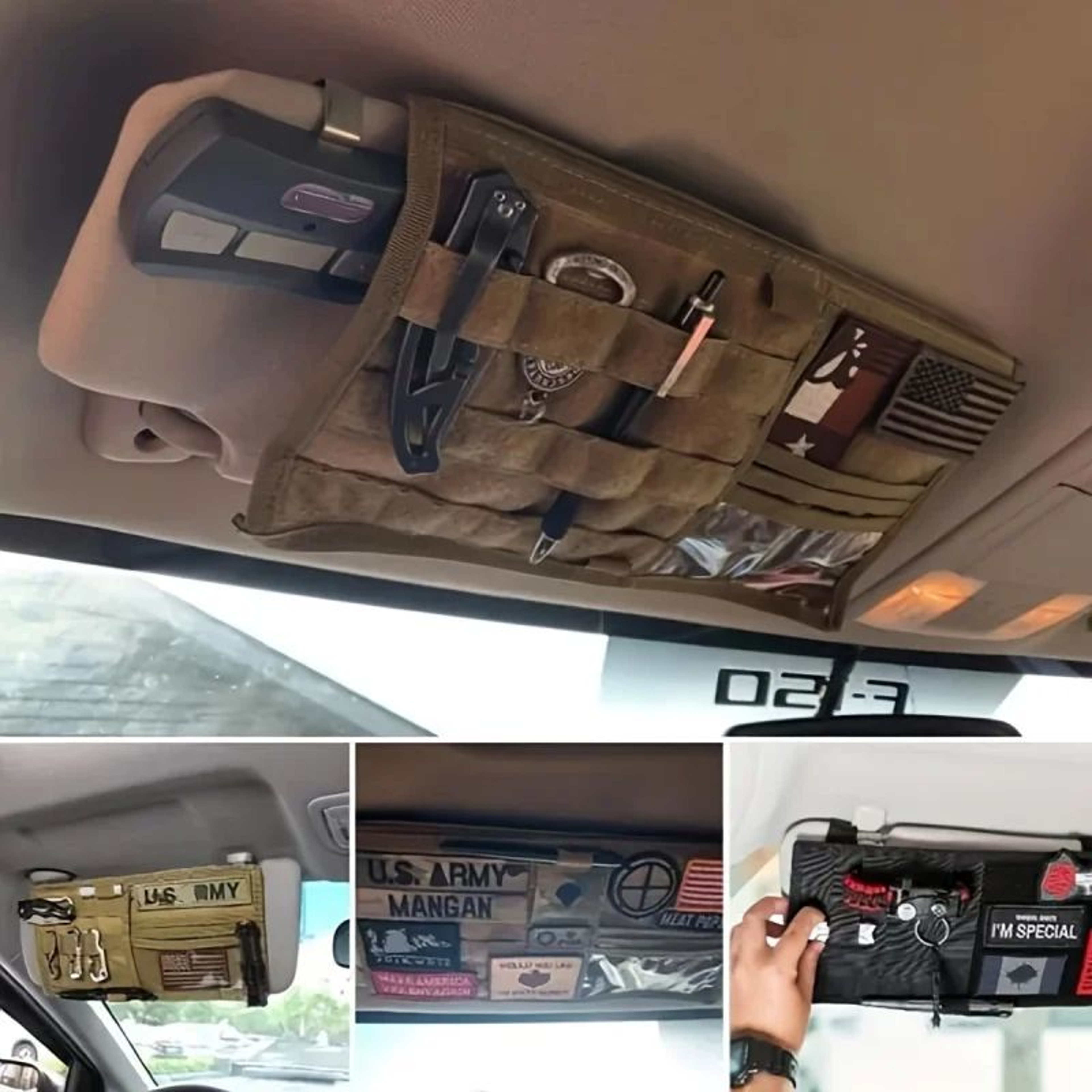 Tactical MOLLE Car Sun Visor Organizer Storage Pouch 0