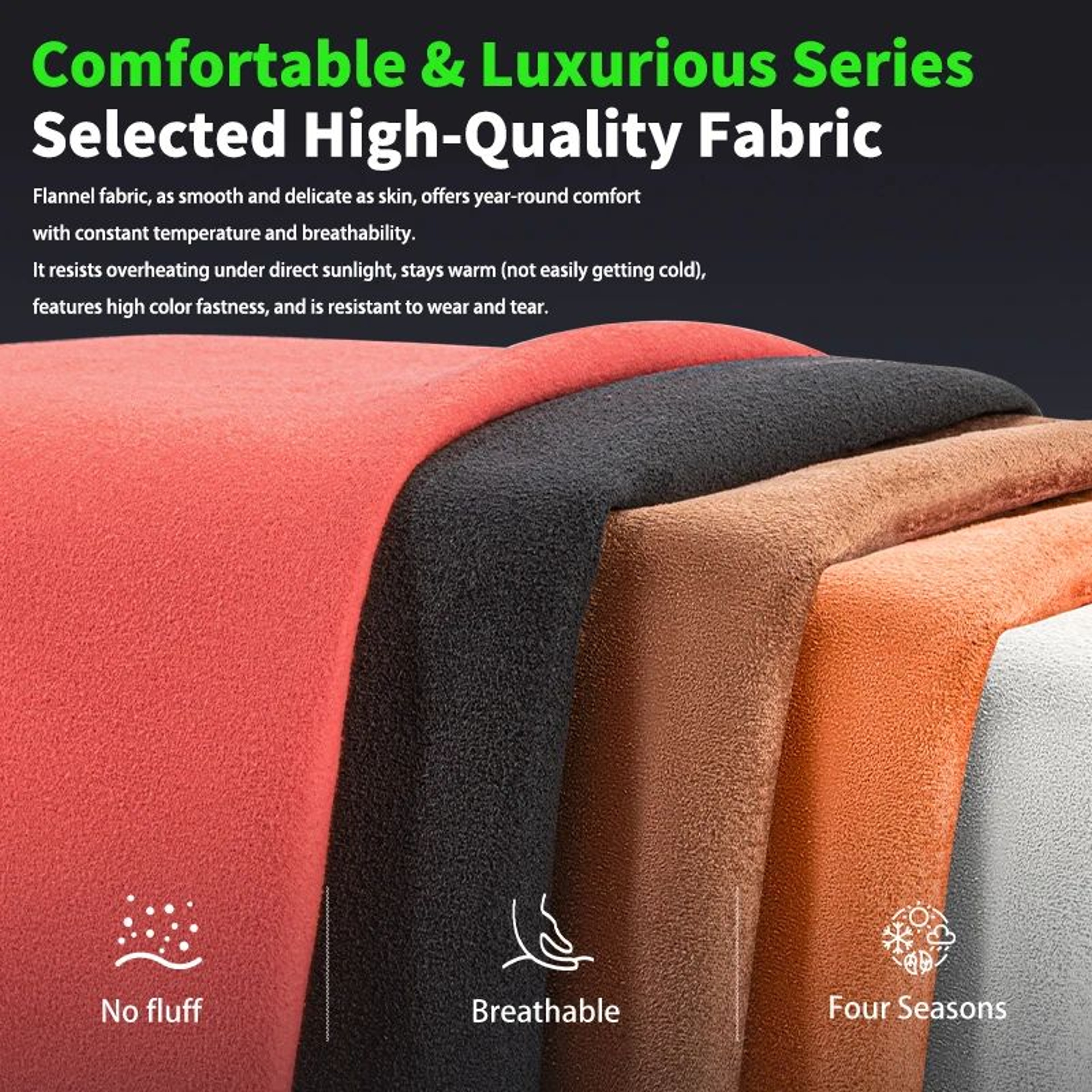 Universal Flannel Car Seat Mat 2pcs Set 4