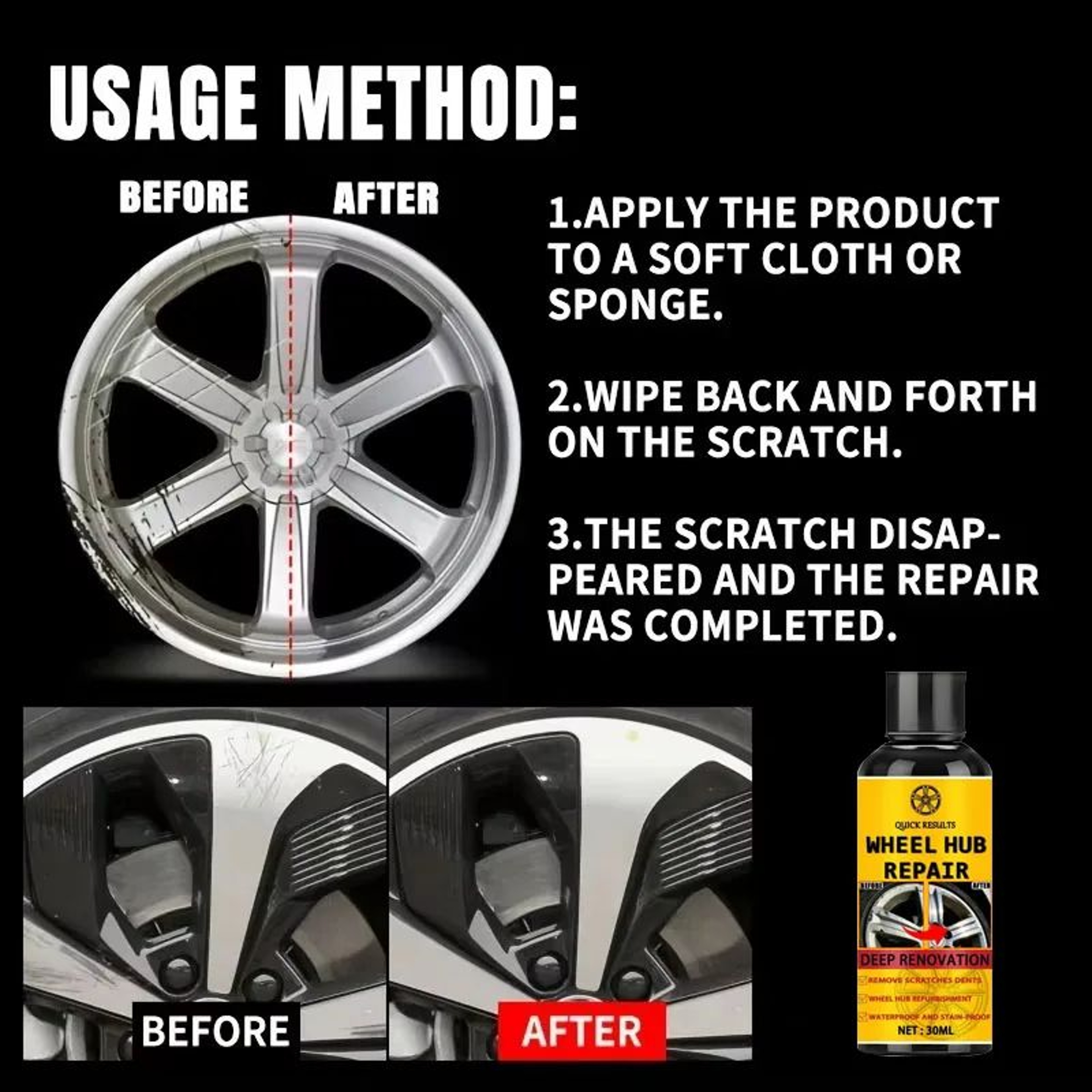 Wheel Rim Scratch Repair Paste For Alloy Wheels 5