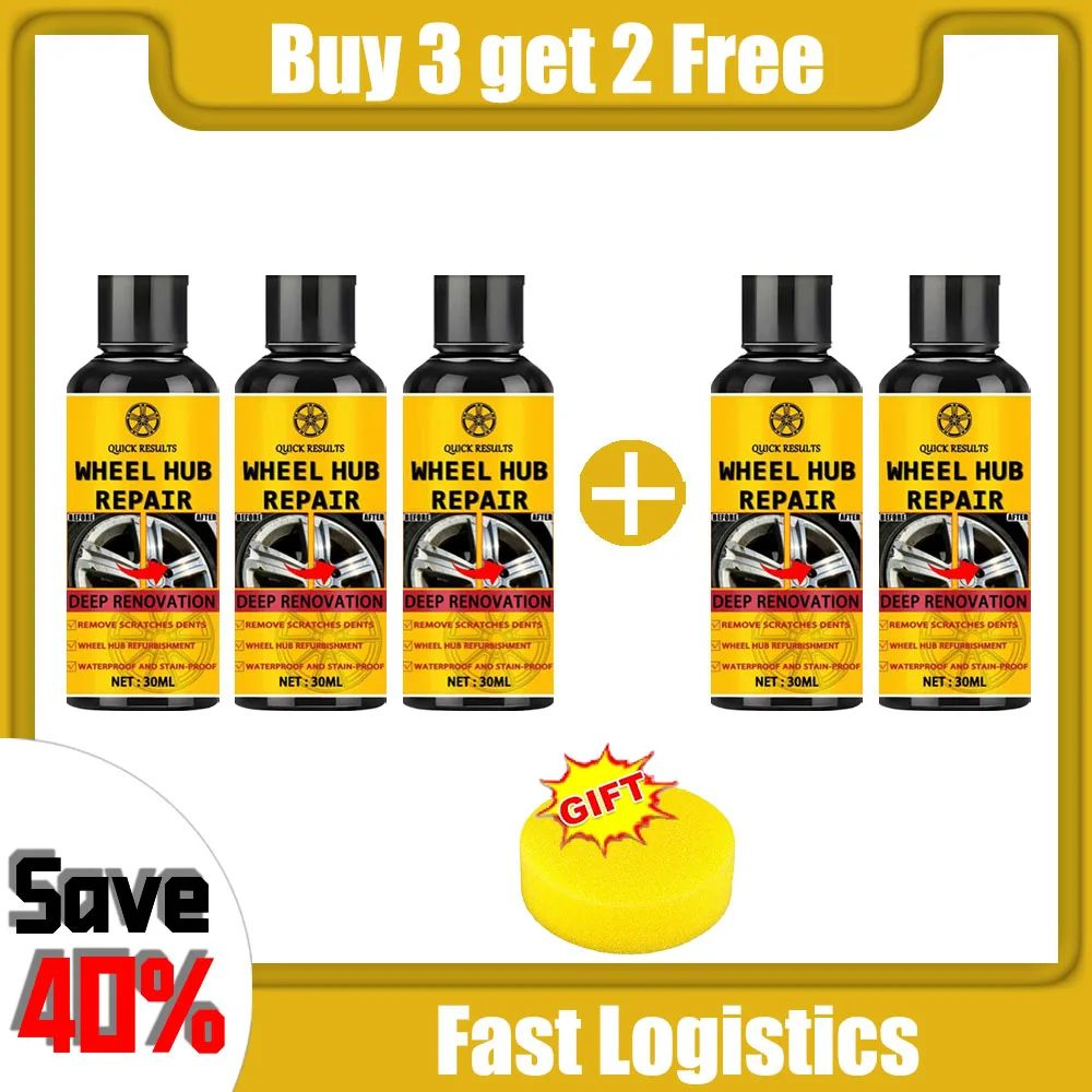 Wheel Rim Scratch Repair Paste For Alloy Wheels 9