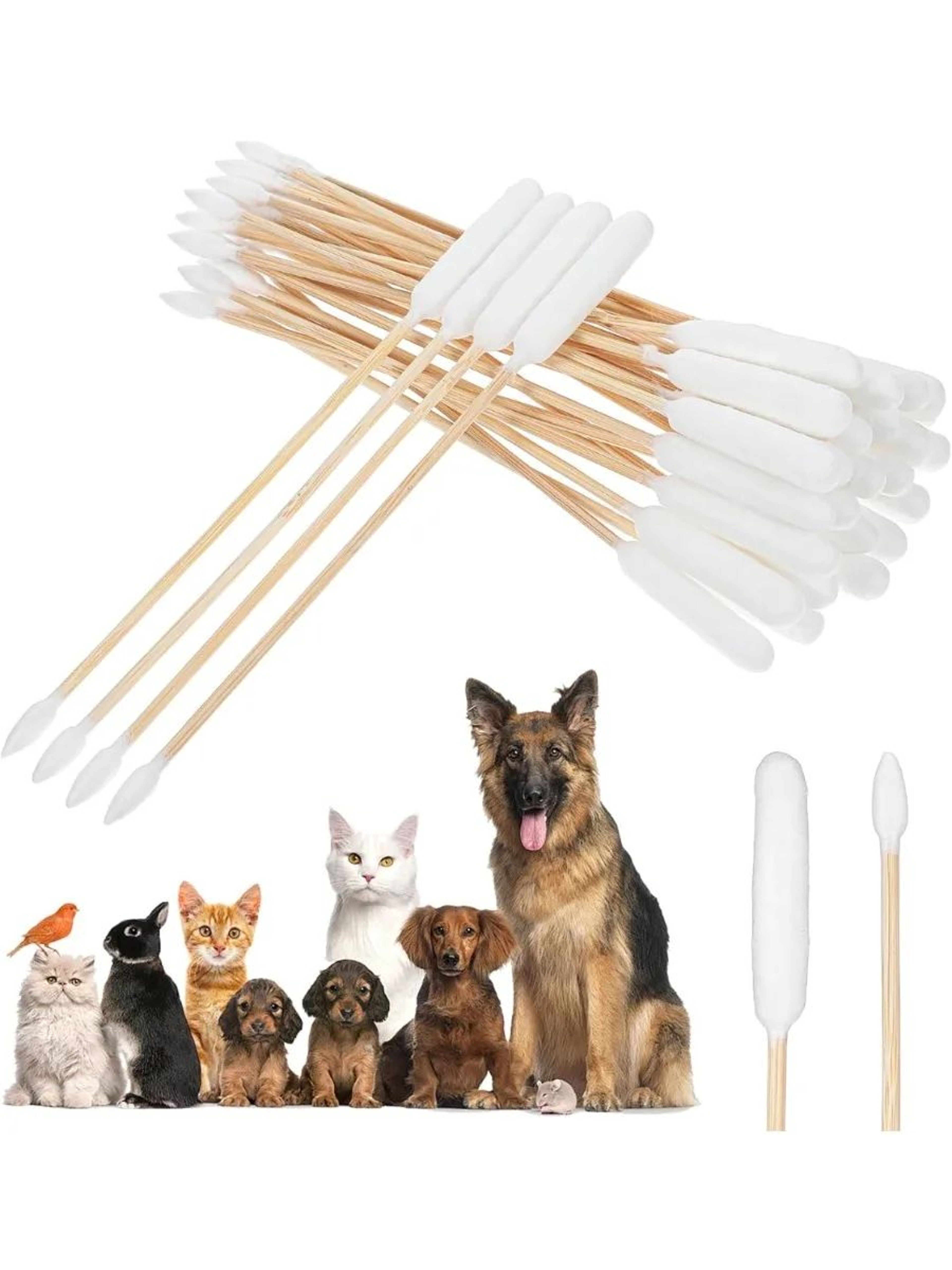 Professional Bamboo Pet Ear Cleaning Cotton Swabs 9