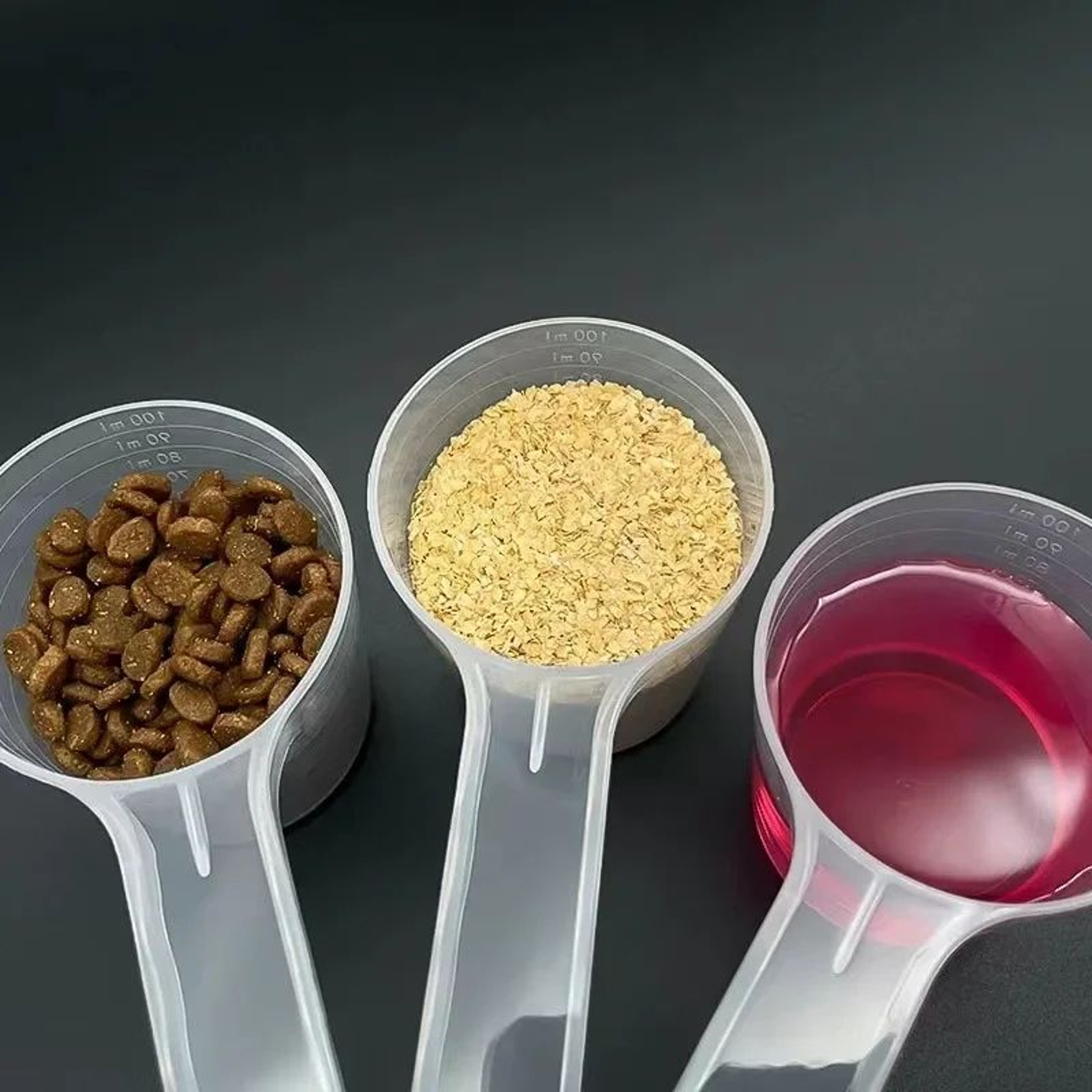 5pcs Transparent Pet Measuring Scoops With Scale 3