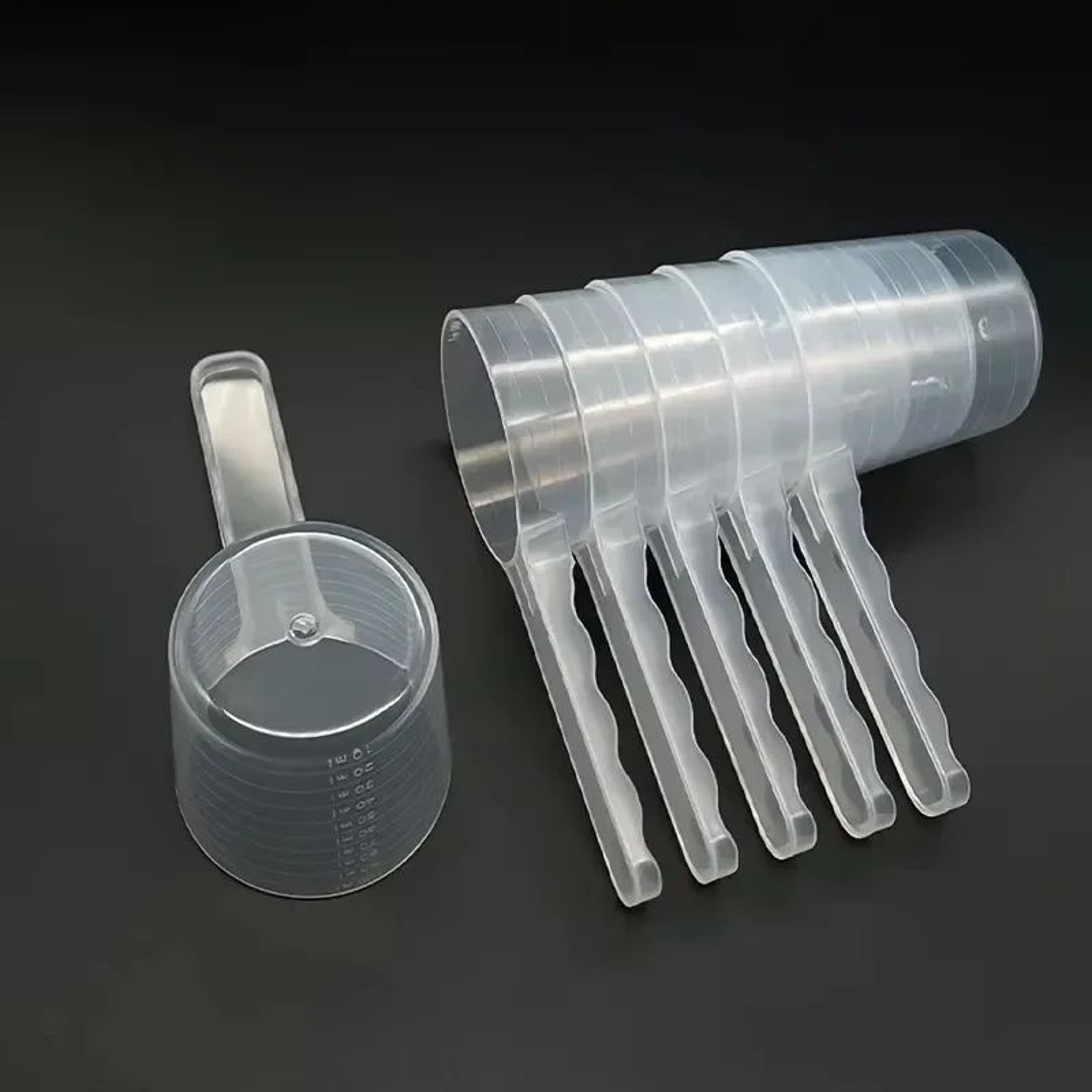 5pcs Transparent Pet Measuring Scoops With Scale 4
