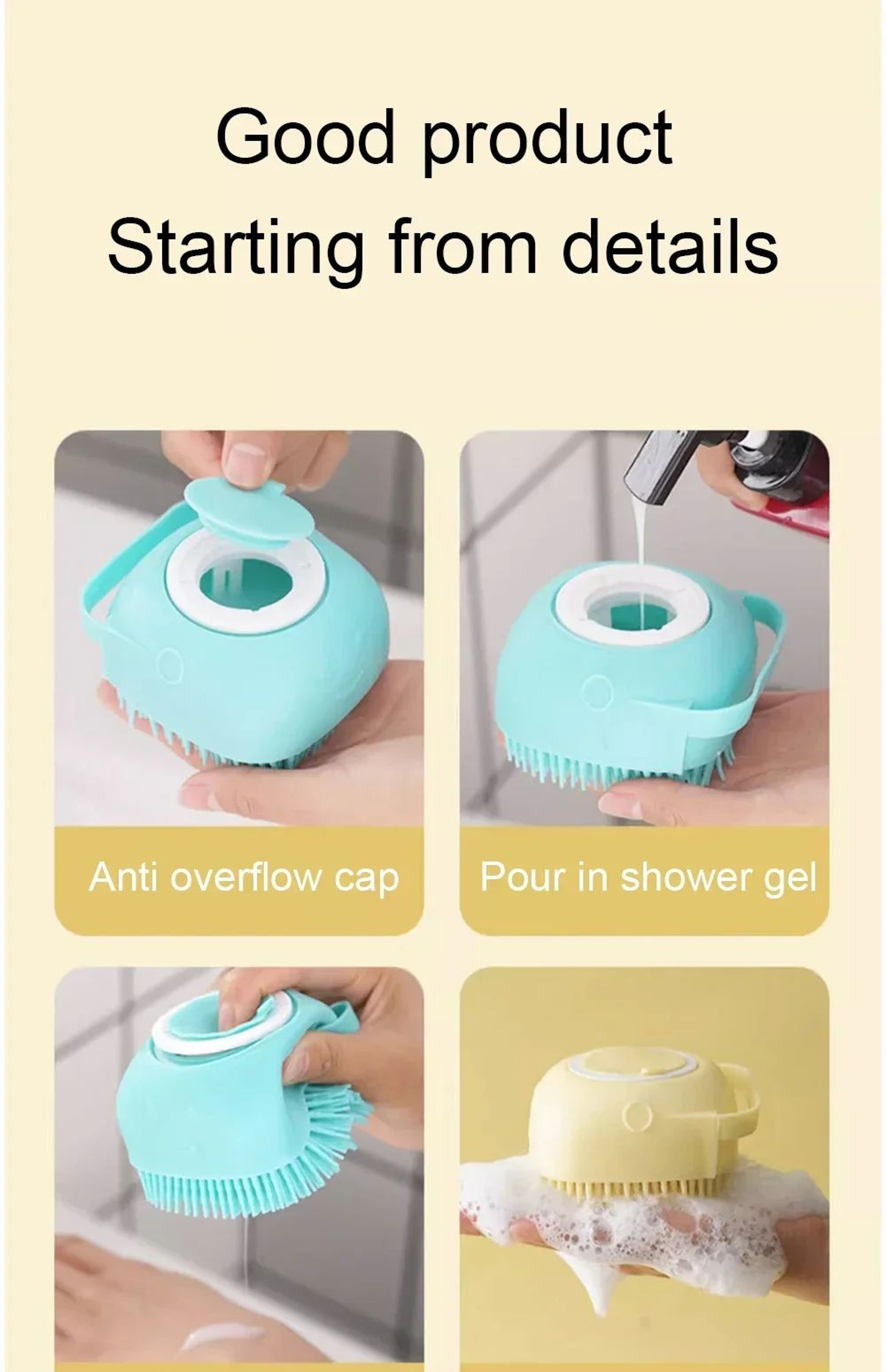 Soft Silicone Pet Bath Massage And Foaming Brush 12