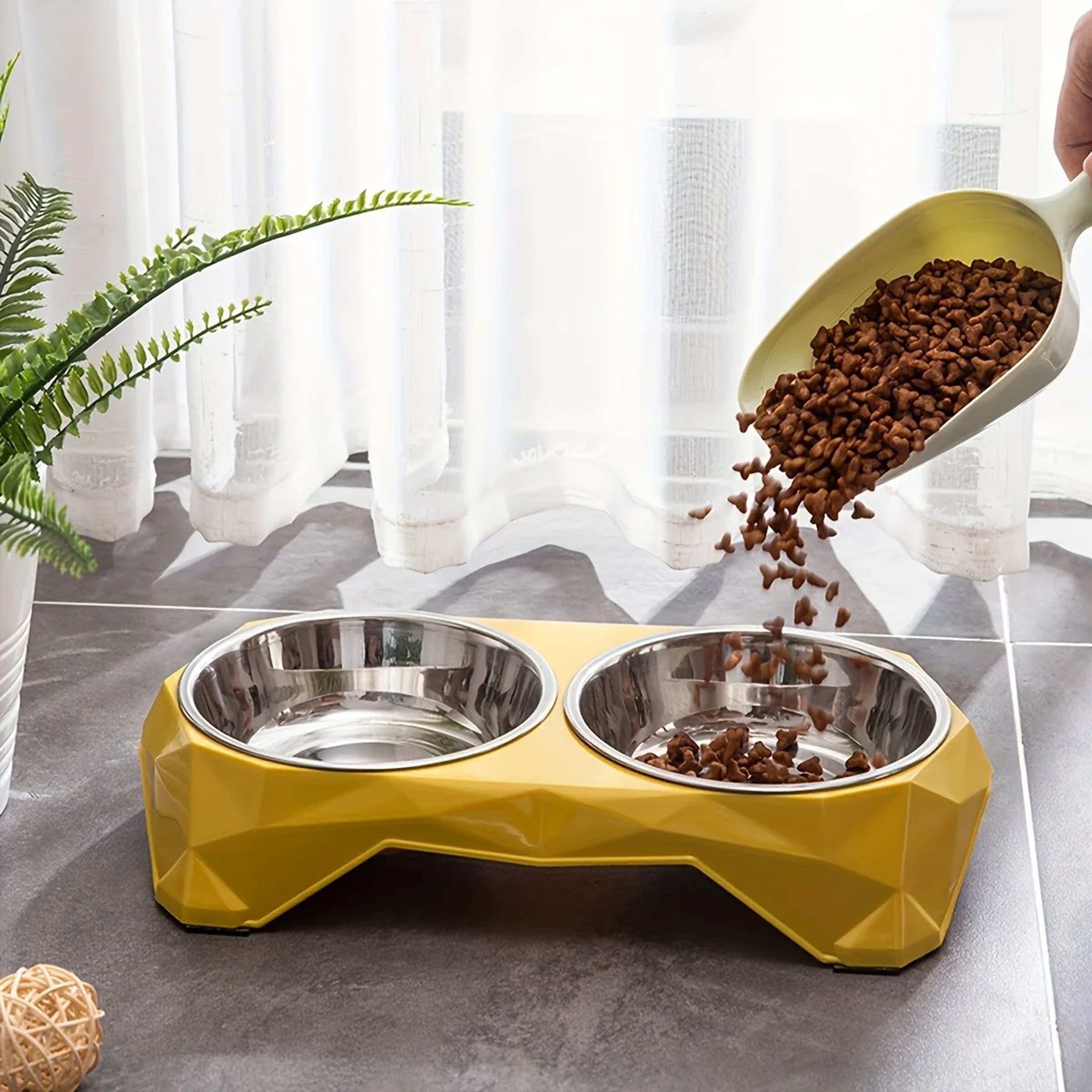 Stainless Steel Double Pet Food Bowl Set 2