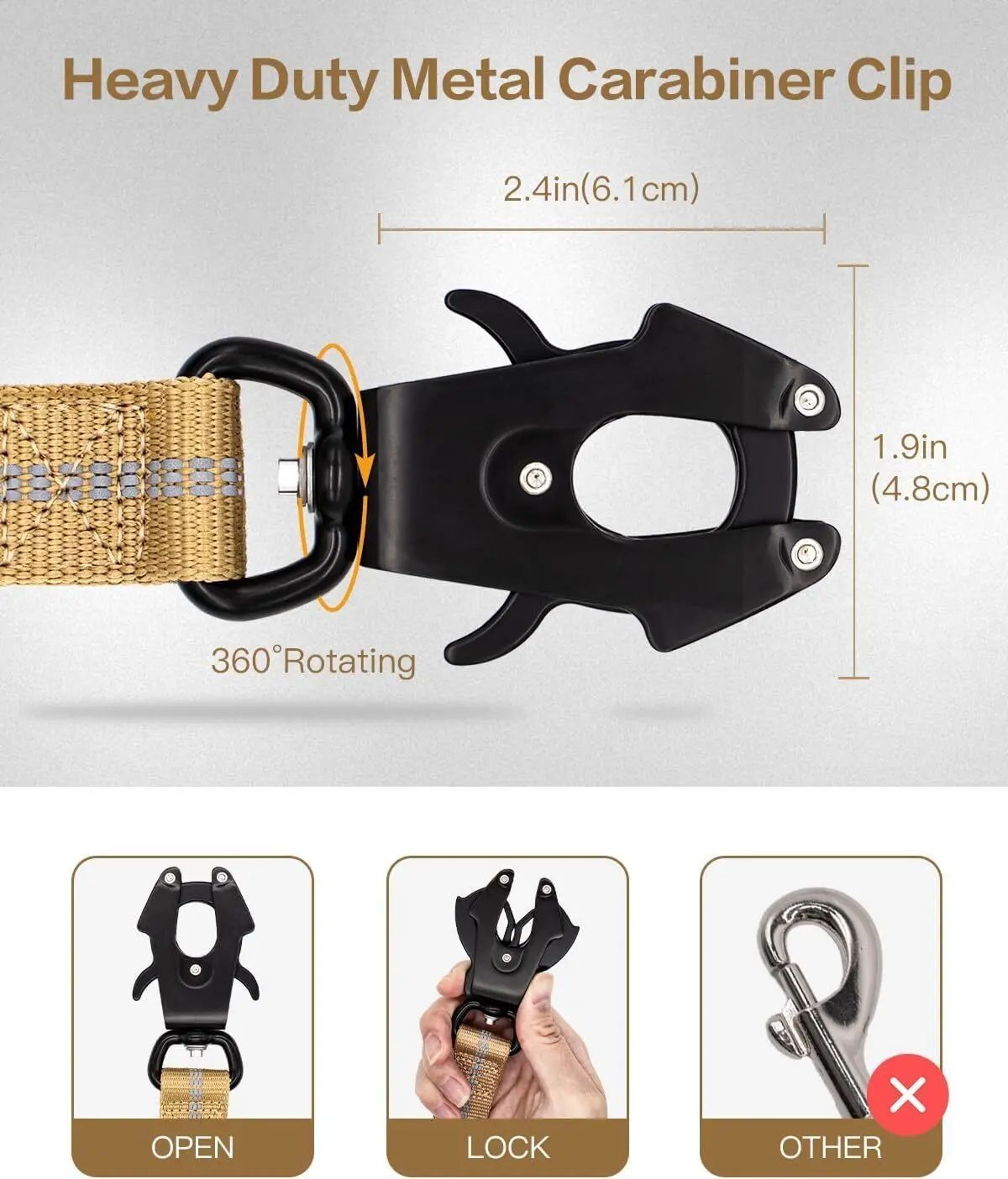 Heavy Duty Reflective Bungee Dog Leash With Seatbelt 6