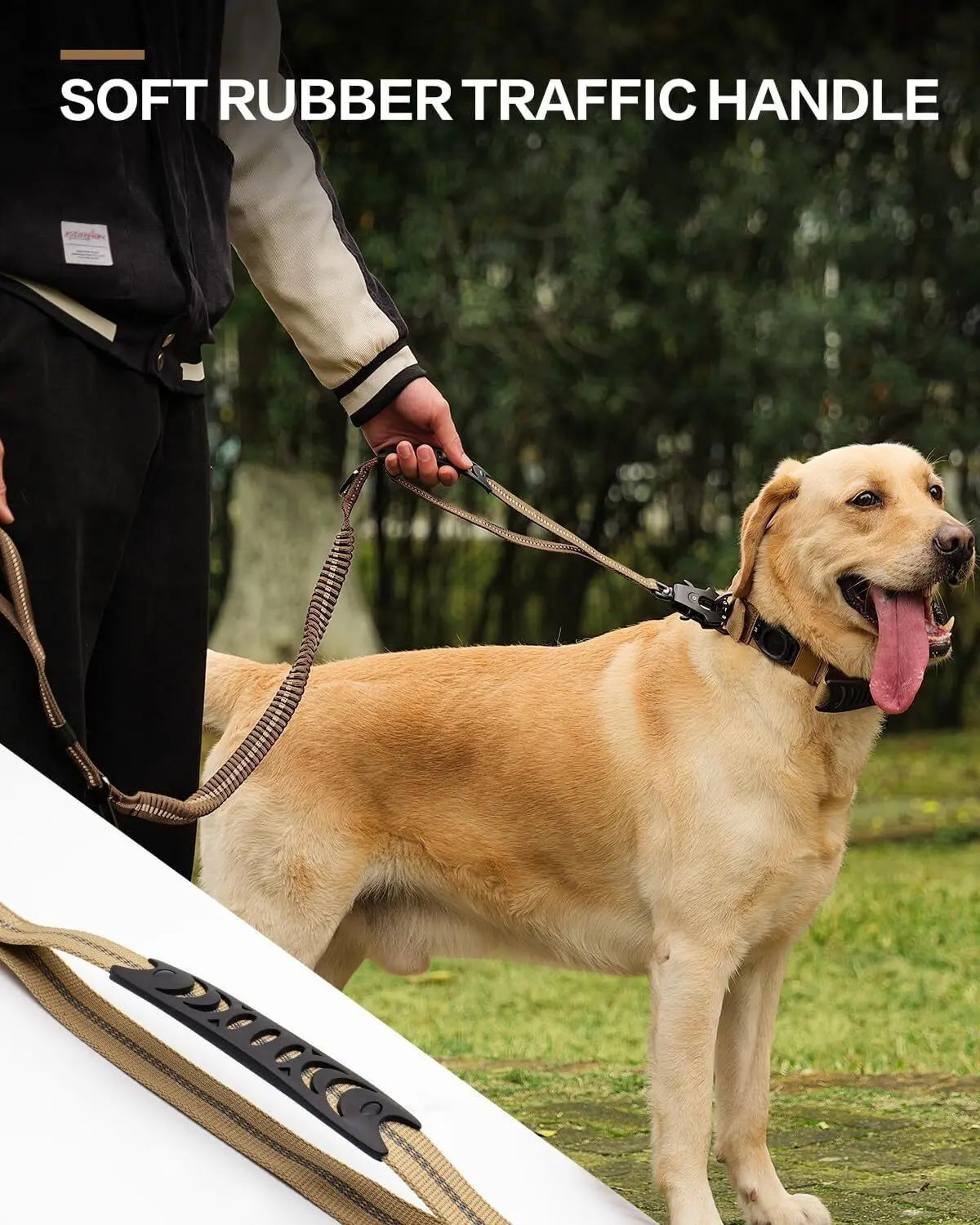 Heavy Duty Reflective Bungee Dog Leash With Seatbelt 7