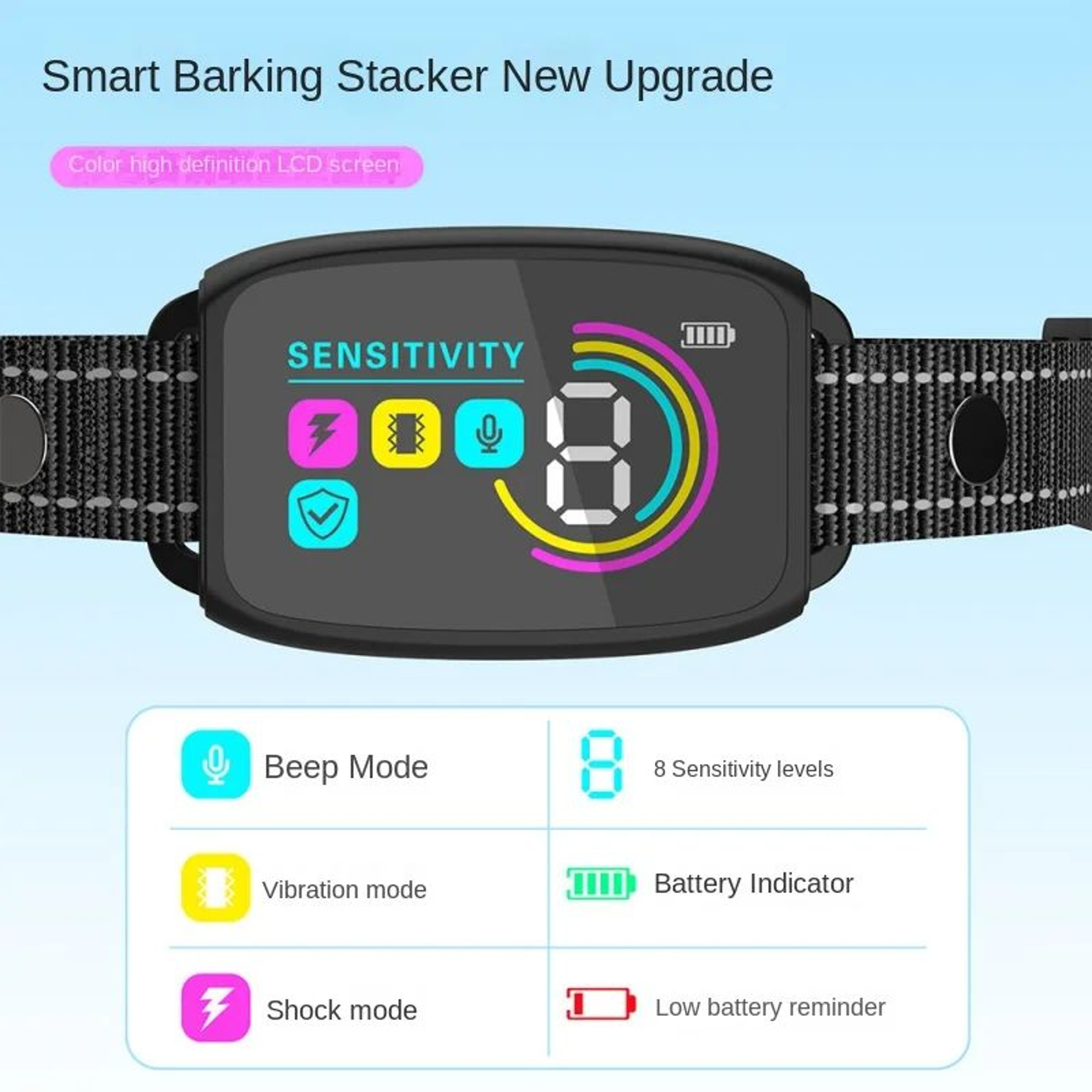 Waterproof Intelligent Anti Bark Dog Training Collar 2