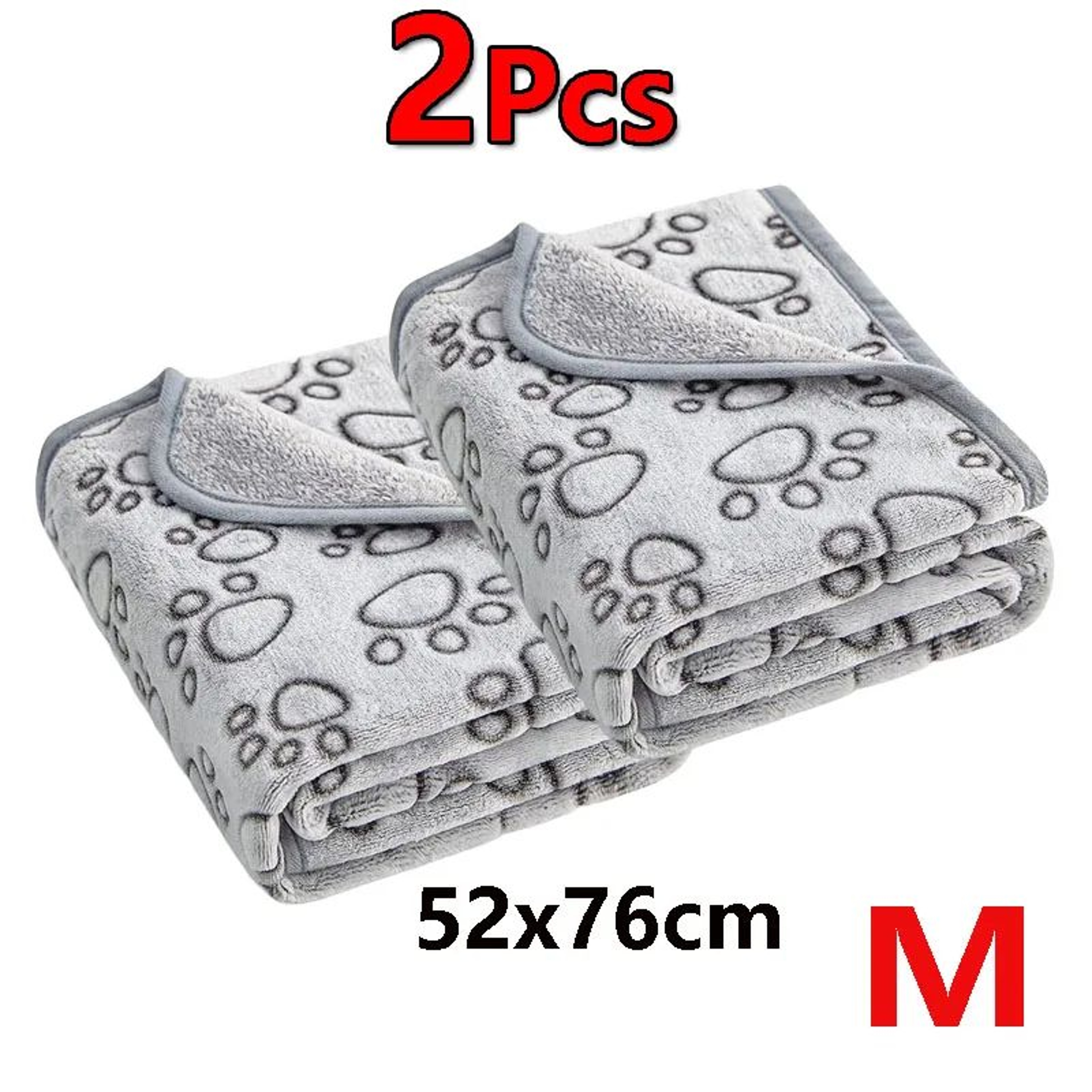 Soft Fluffy Paw Print Pet Blanket Set 10