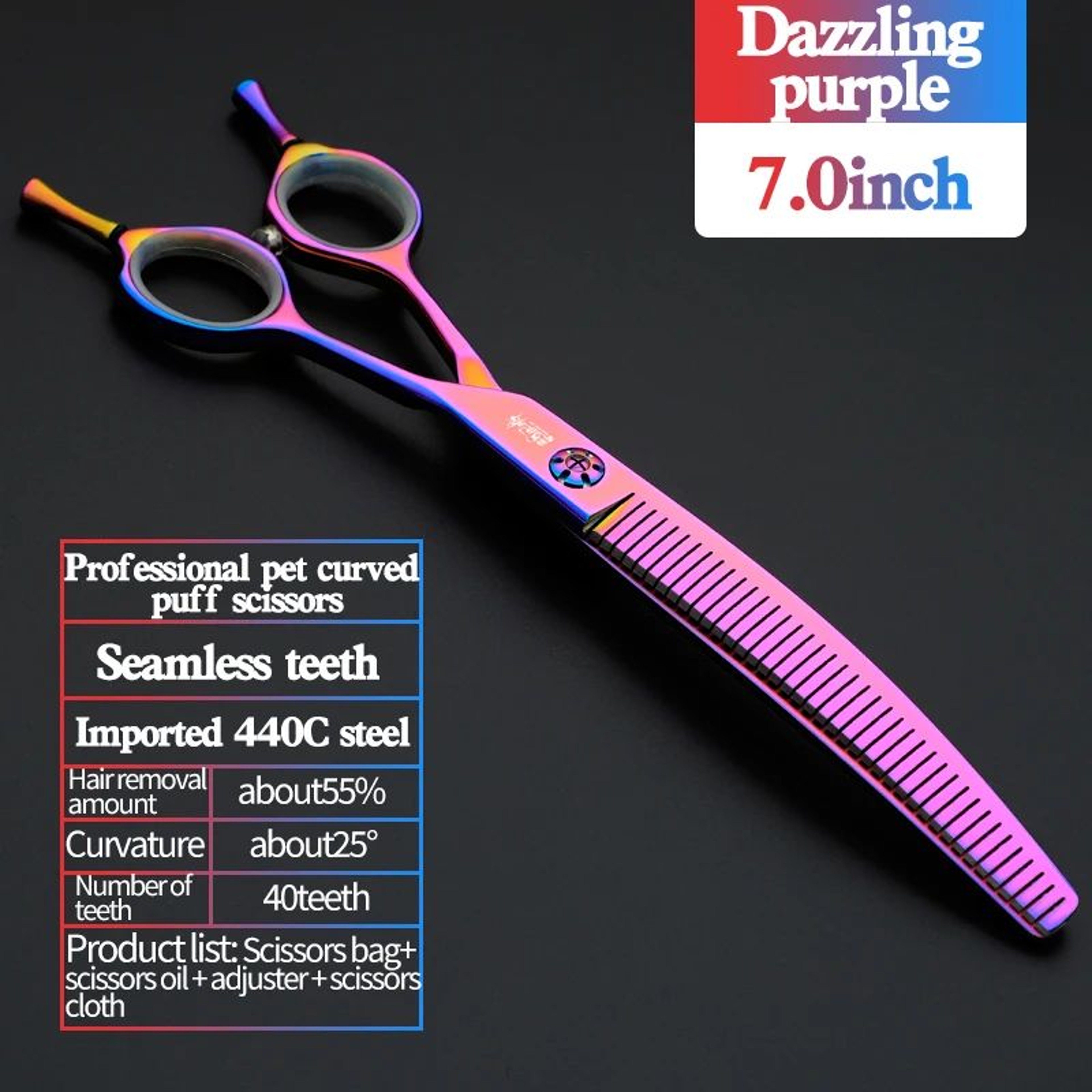 Professional 7 Inch JP440C Pet Grooming Scissors Set 12