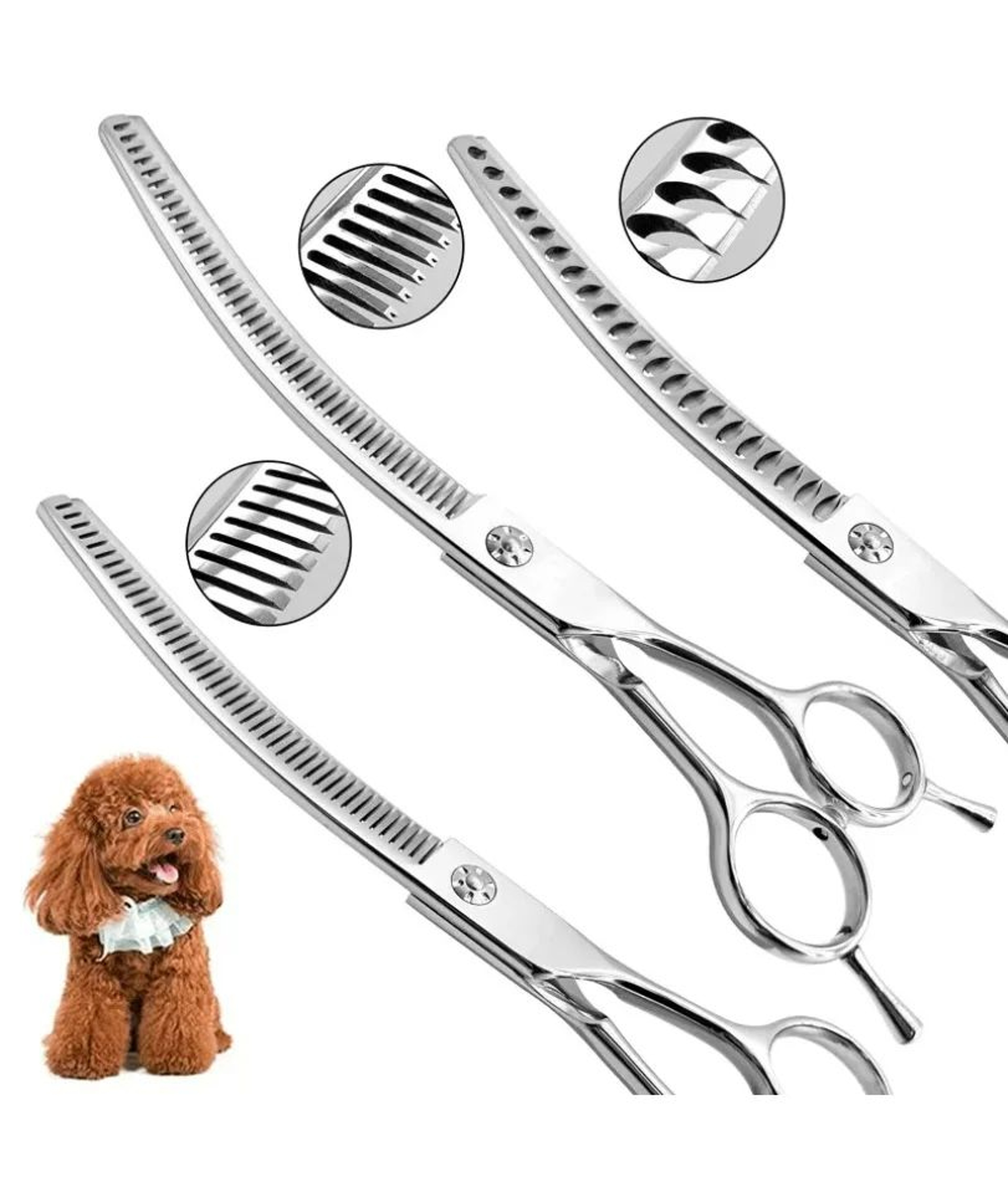 Professional 7 Inch Curved Pet Grooming Scissors 0