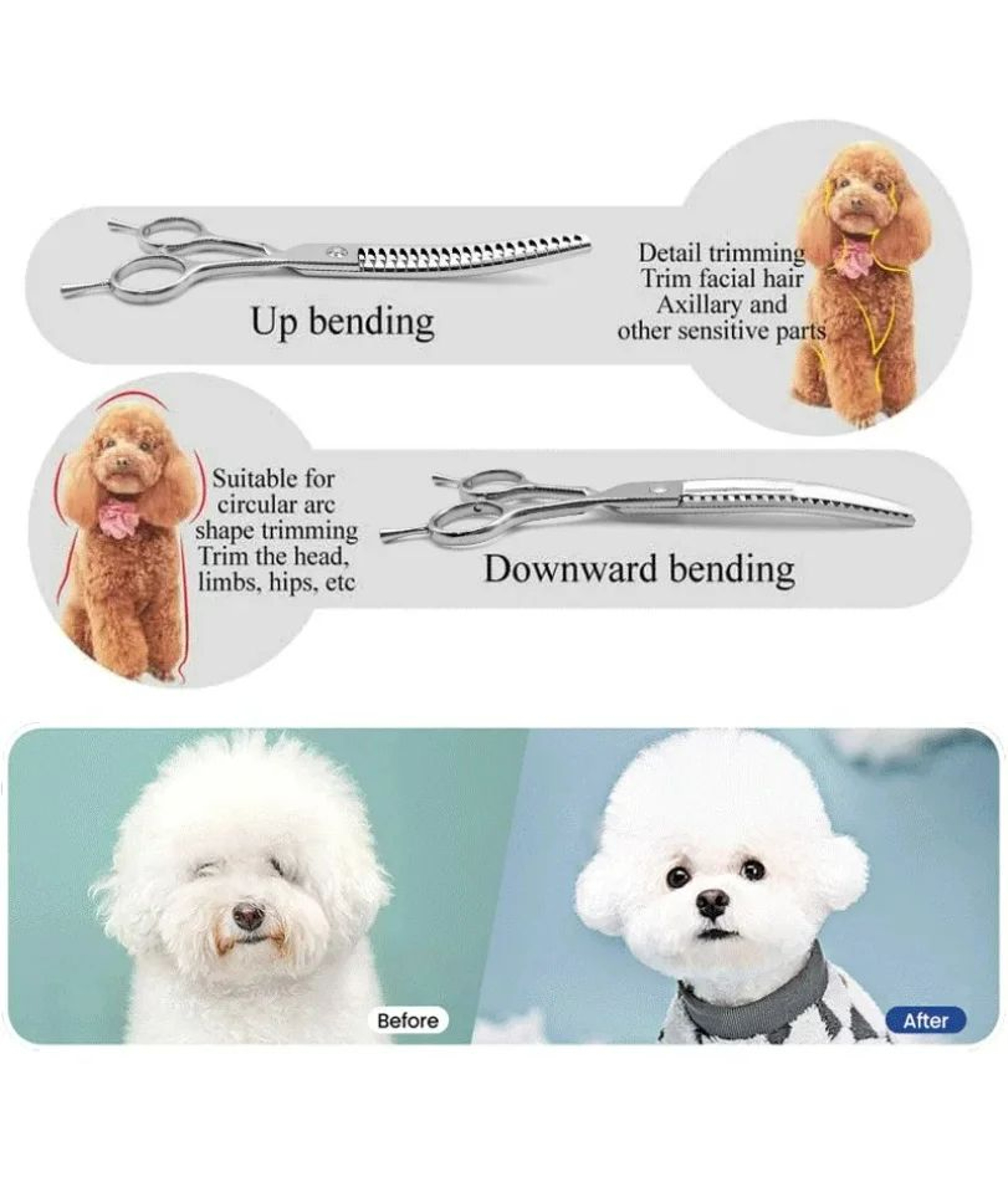 Professional 7 Inch Curved Pet Grooming Scissors 3