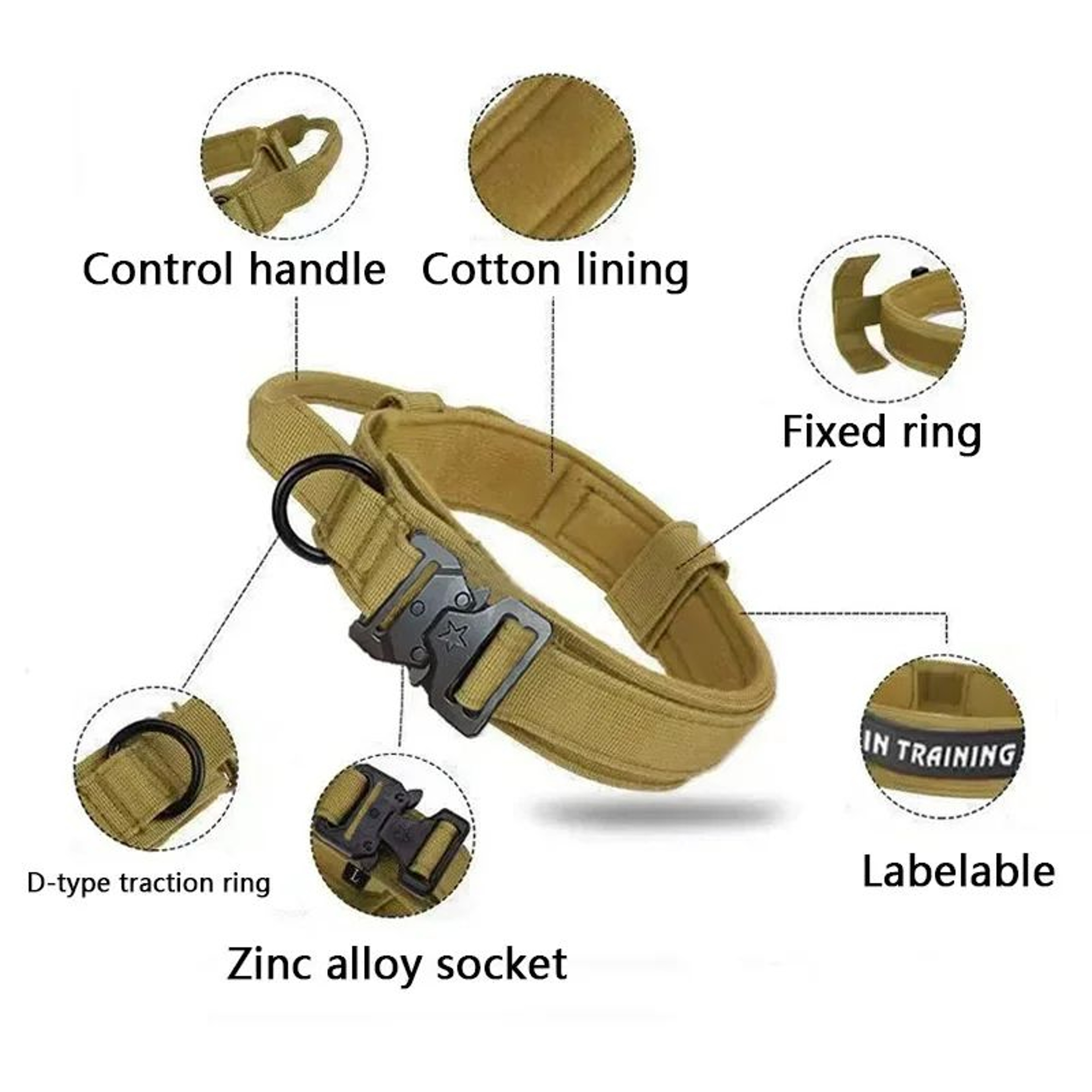 Adjustable Tactical Dog Collar And Training Leash 2