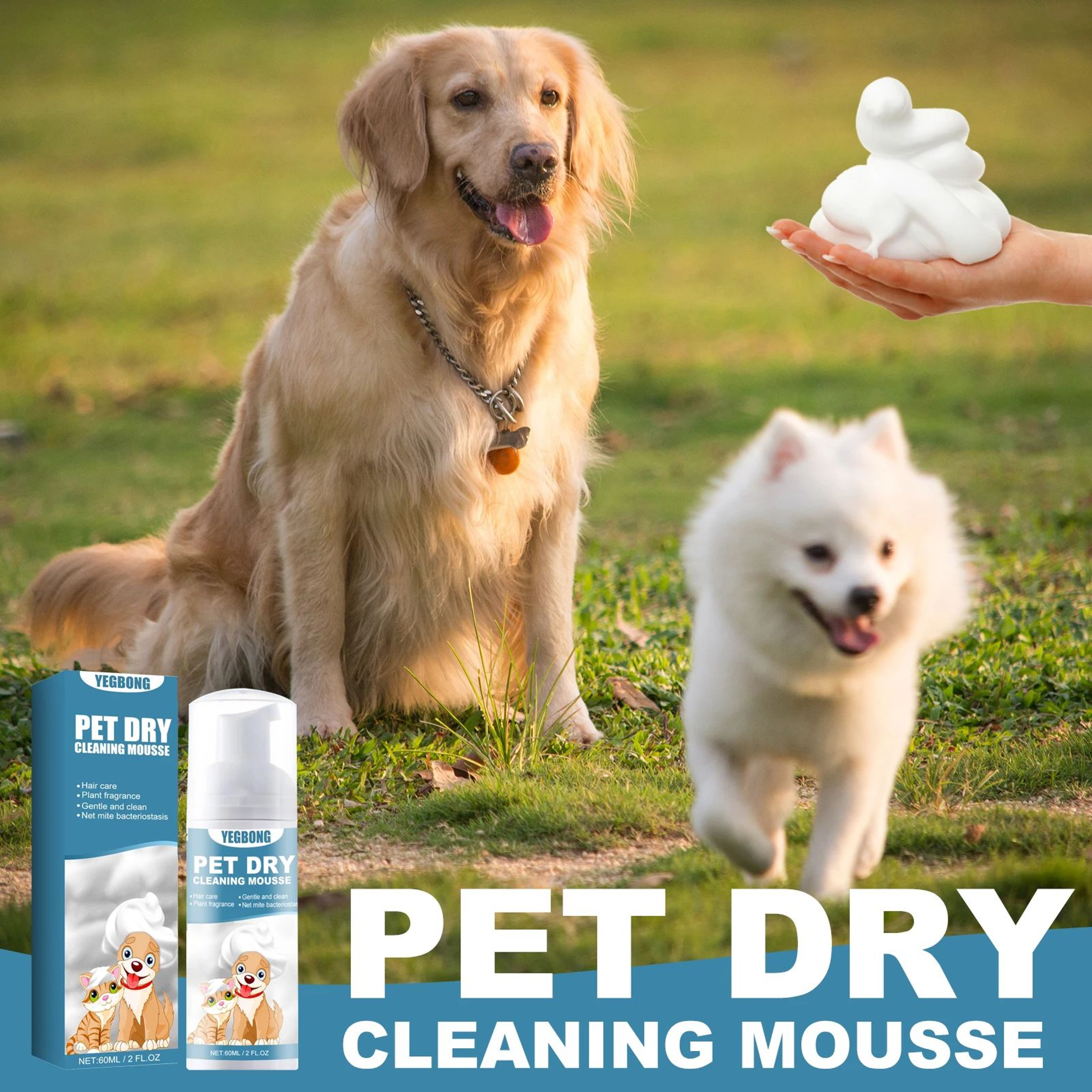 YEGBONG No Rinse Pet Dry Shampoo 6